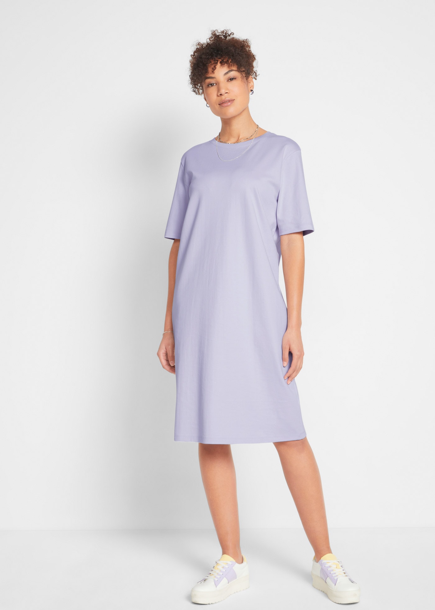 bonprix Robe t-shirt »Oversize-T-Shirtkleid aus reiner Baumwolle (2er Pack)« Packung, 2 cuis tlg. für Alltag, mit Rundhalsausschnitt, Kurzarm, Oversize Passform
