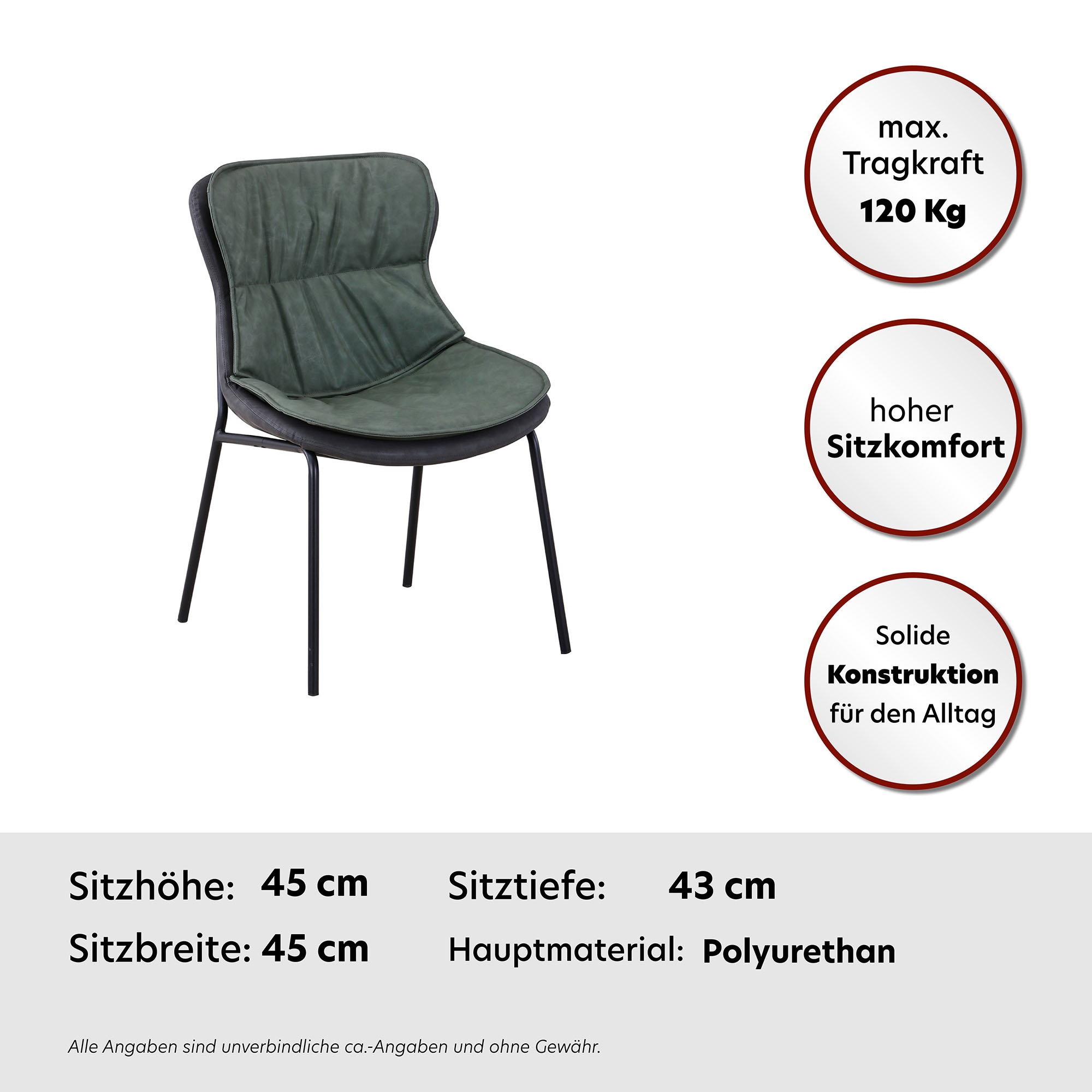 Kayoom Polsterstuhl, 1 St., pflegeleicht, bequem, angenehme Sitzfläche, mit trendigen Ziernähten