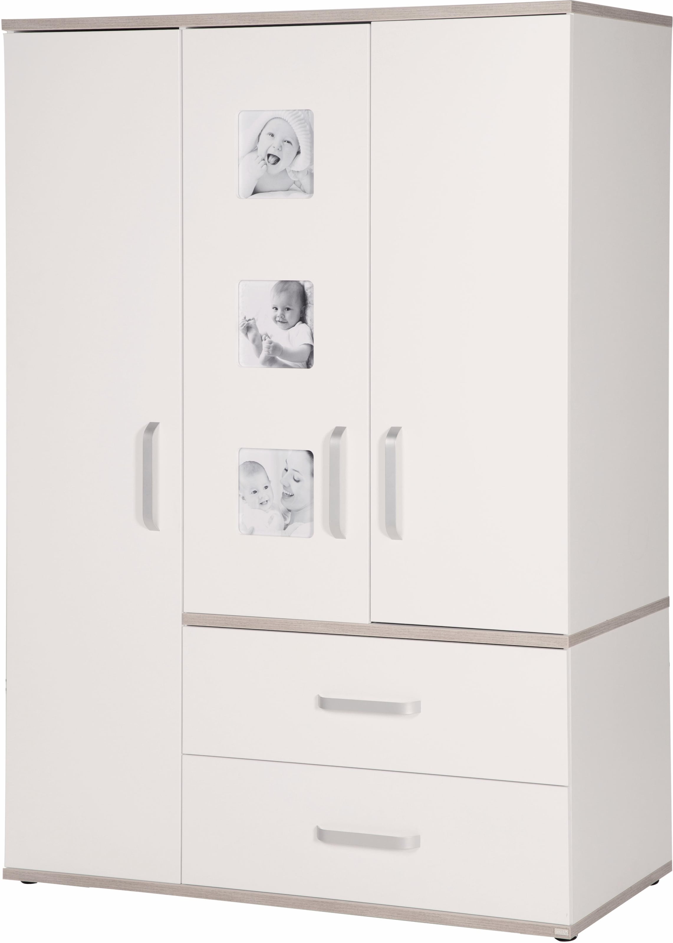 roba® Kleiderschrank »Moritz, 3-türig, Kinderkleiderschrank«, mit integrierten Bilderrahmen an den Türen; Made in Europe