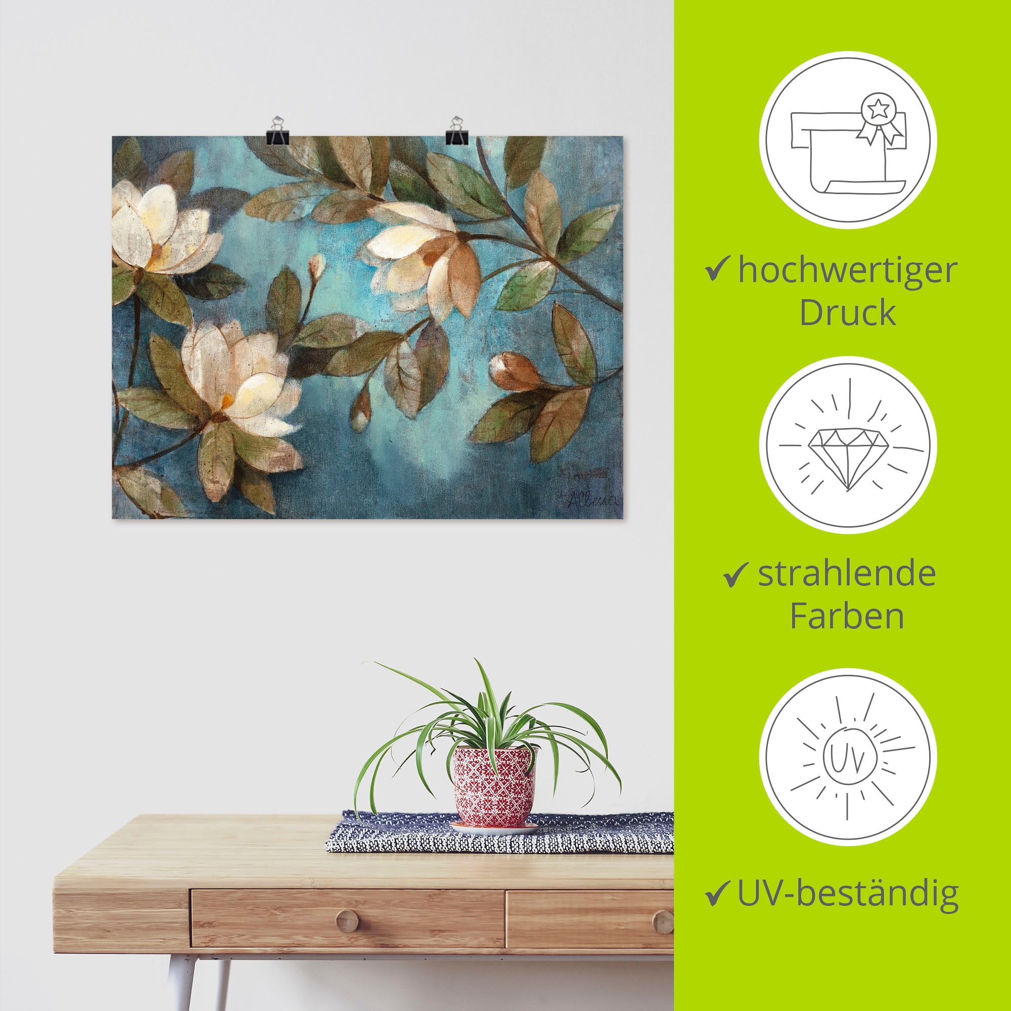 Artland Wandbild »Schwebende Magnolie«, Blumen, (1 St.), als Leinwandbild, Poster, Wandaufkleber in verschied. Grössen