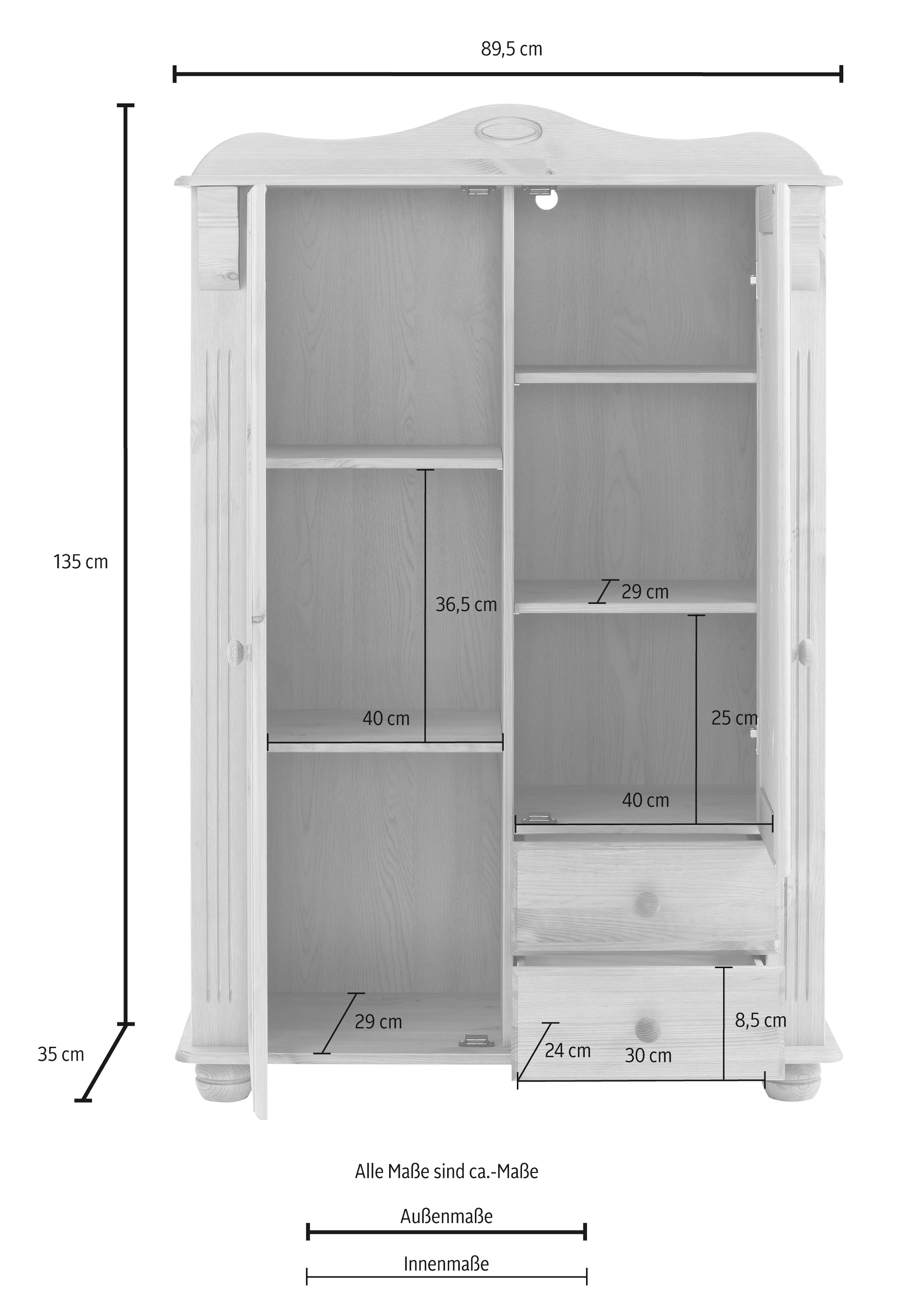 Home affaire Highboard »Adele«, Höhe 135 cm