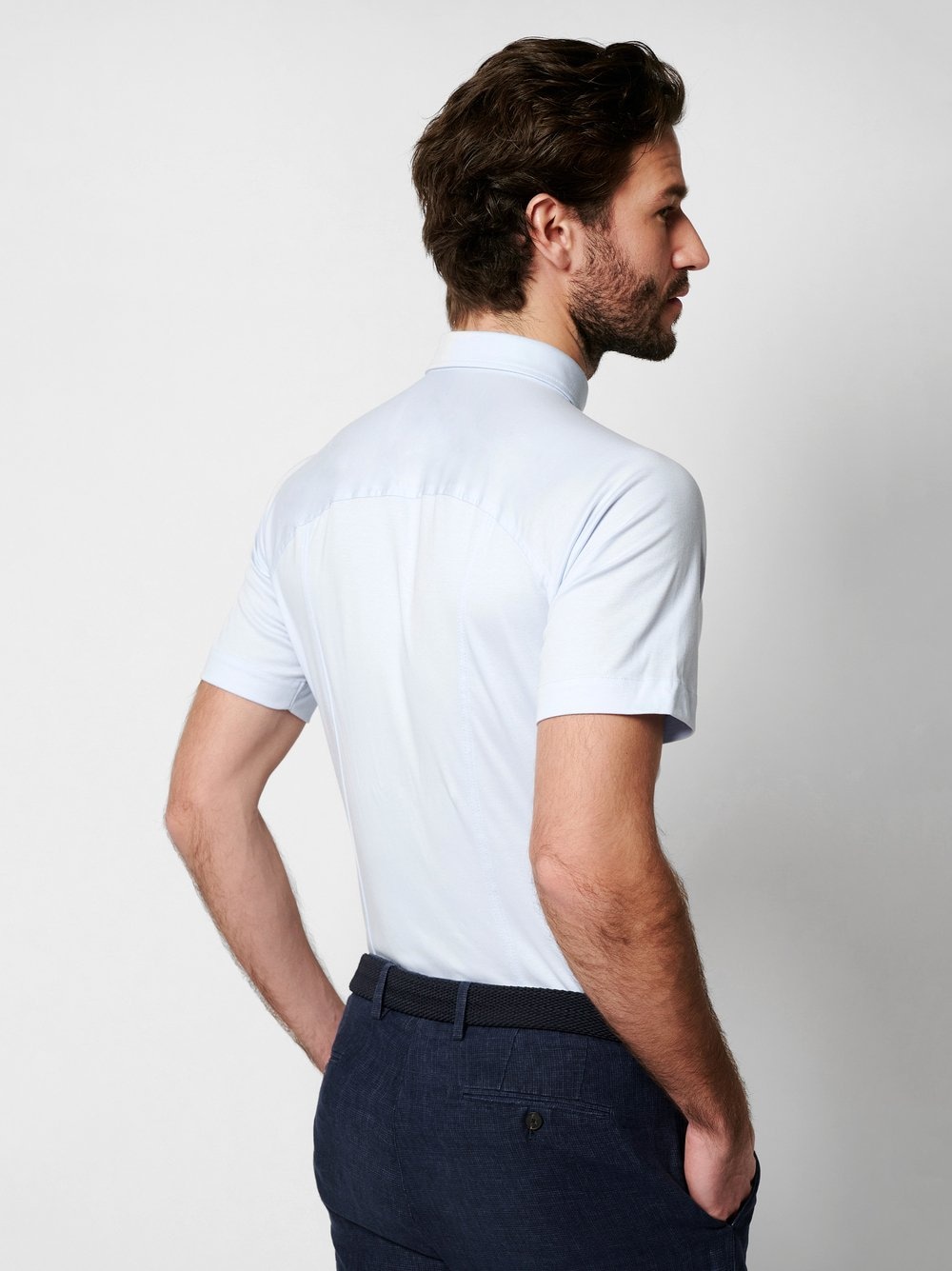 DESOTO Kurzarmhemd »Jerseyhemd Casual Modern Button Down halbarm« Flexibler Stretch