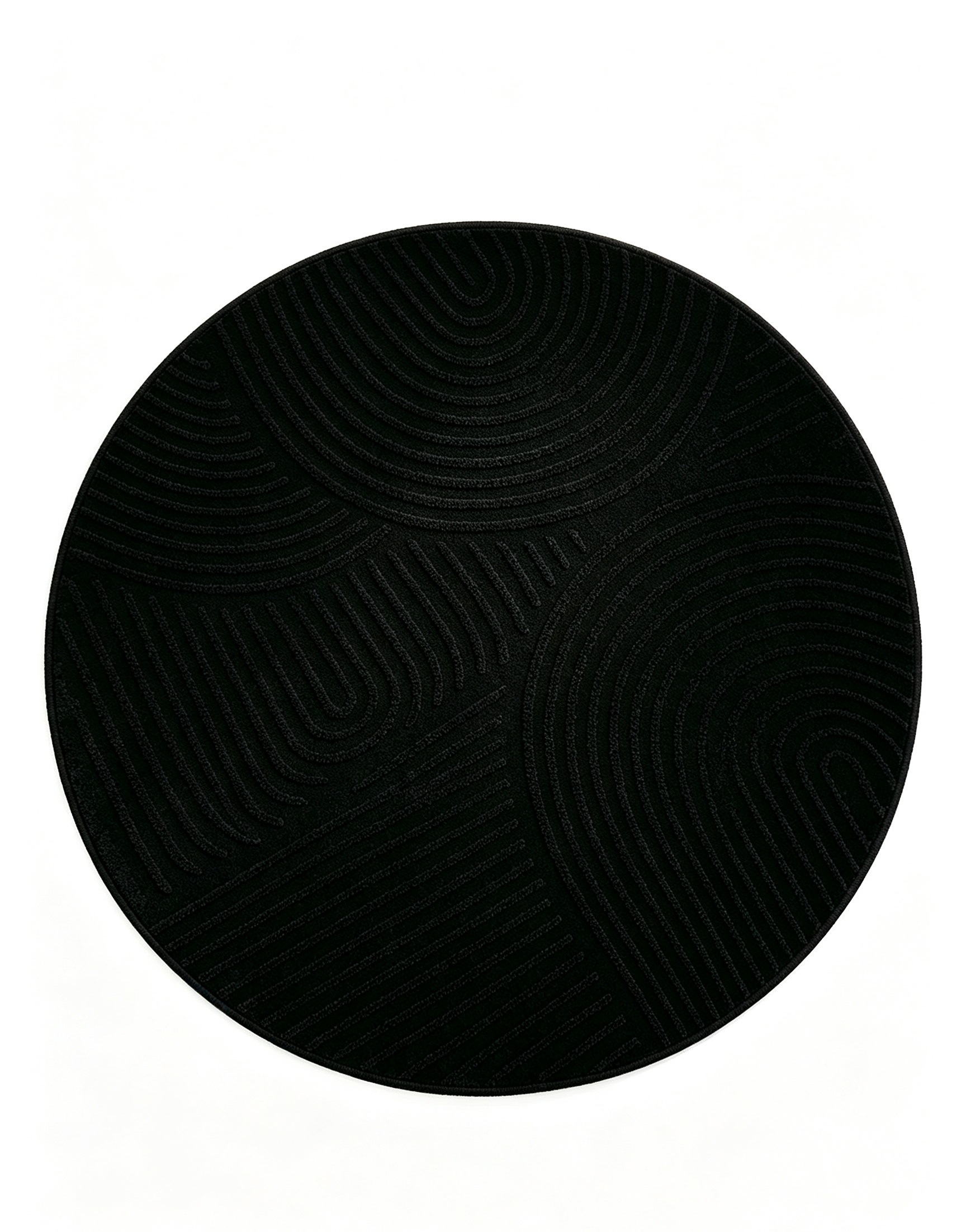 GOODproduct Teppich »Jola Hoch-Tief-Design, Scandi-Look, Zen, 140 cm« rund 10 mm Höhe Boho, Modern, 3D, Wohnzimmer, Schlafzimmer, wasserabweisend