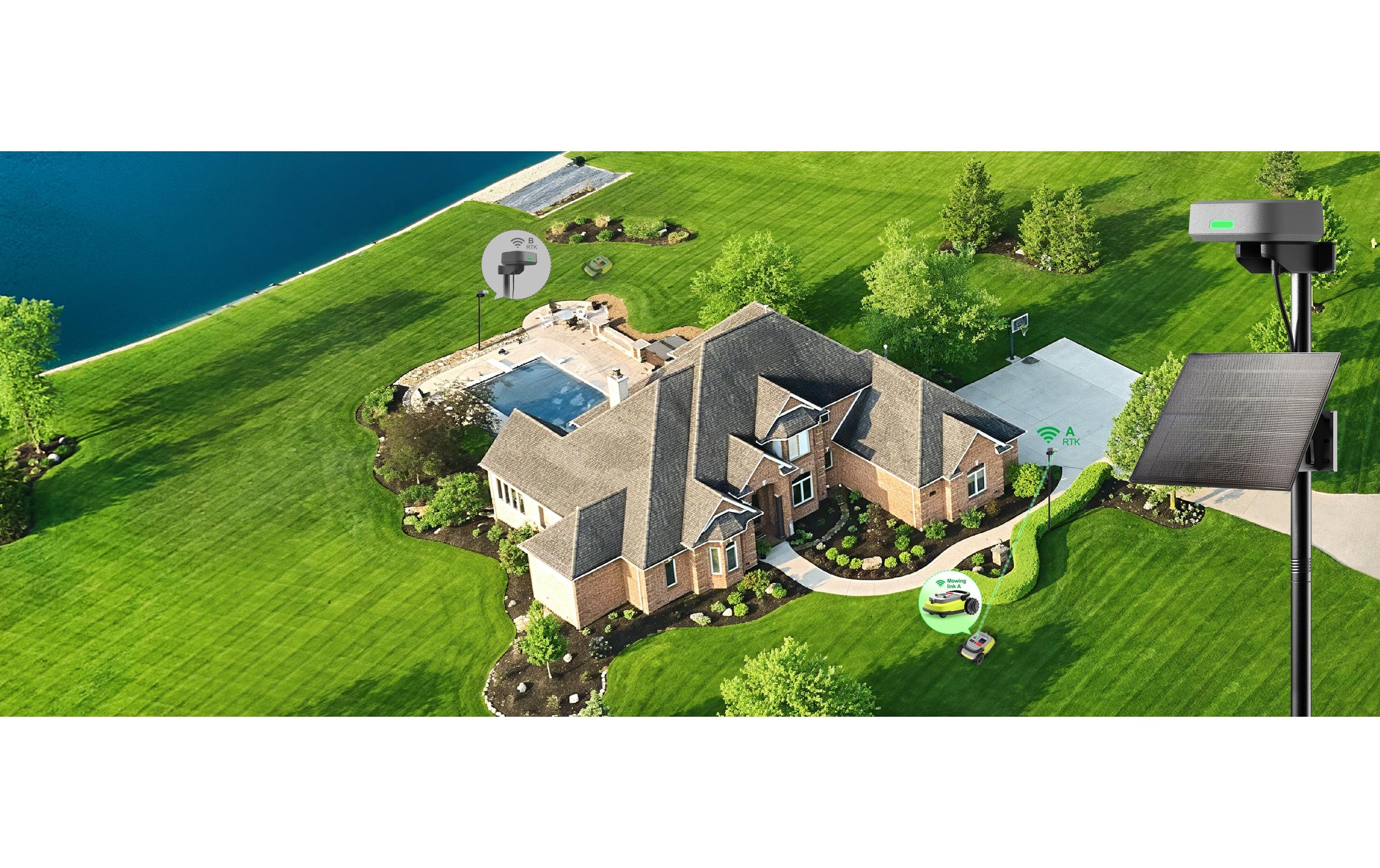   Rasenmähroboter »UBHome M10 Pro 1500 m²«  Geräuschentwicklung: 58 dBA