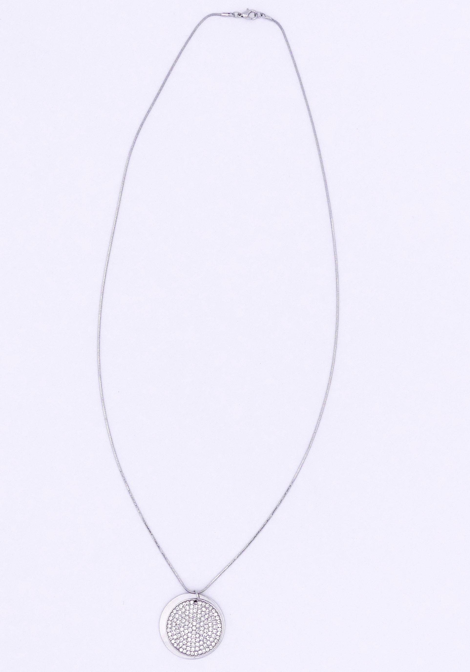 Image of J.Jayz Kette mit Anhänger »lange Schlangenkette, runder Anhänger«, mit Strasssteinen bei Ackermann Versand Schweiz