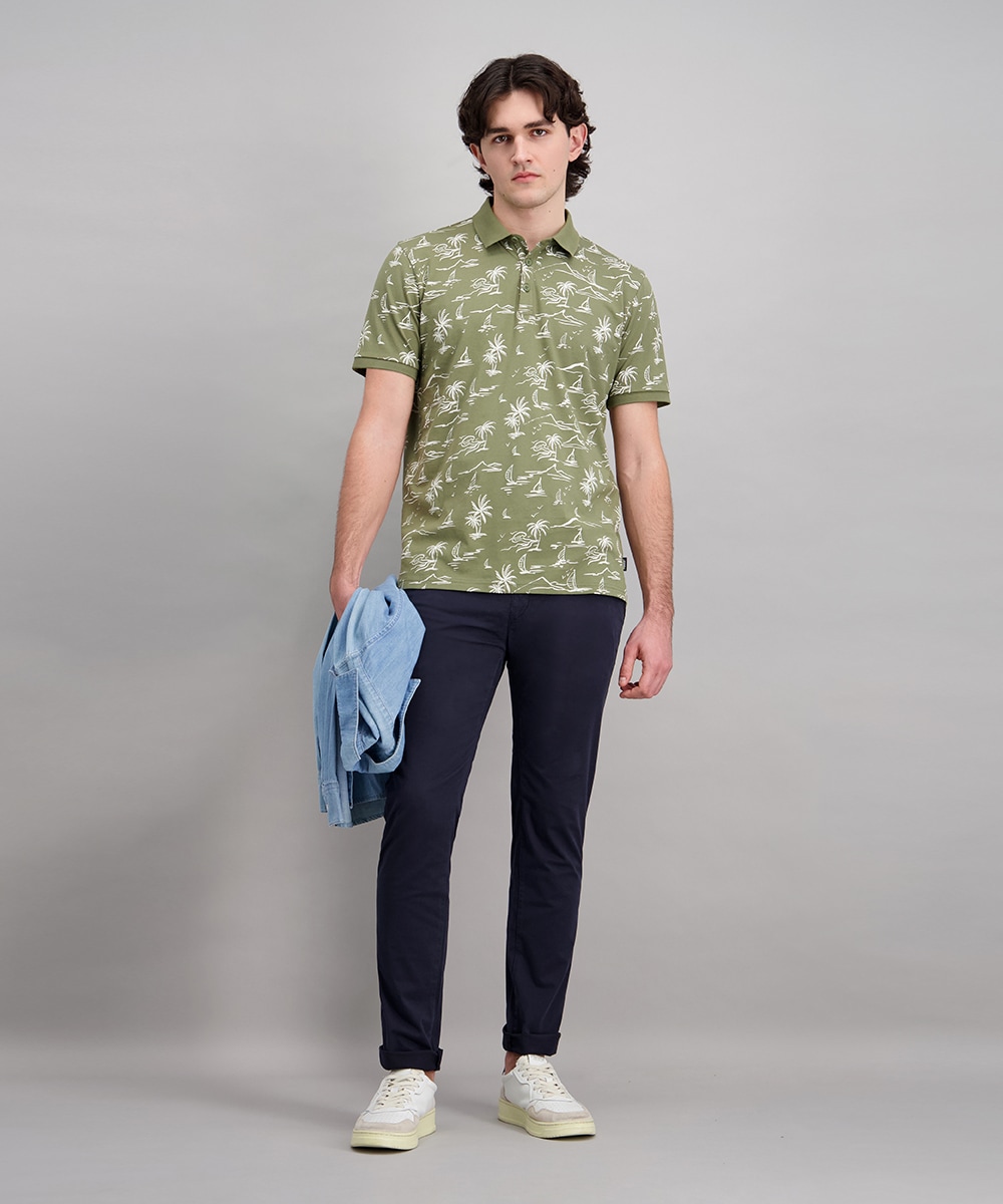 Pioneer Authentic Jeans Polo »Polo jersey print maritim« avec imprimé intégral