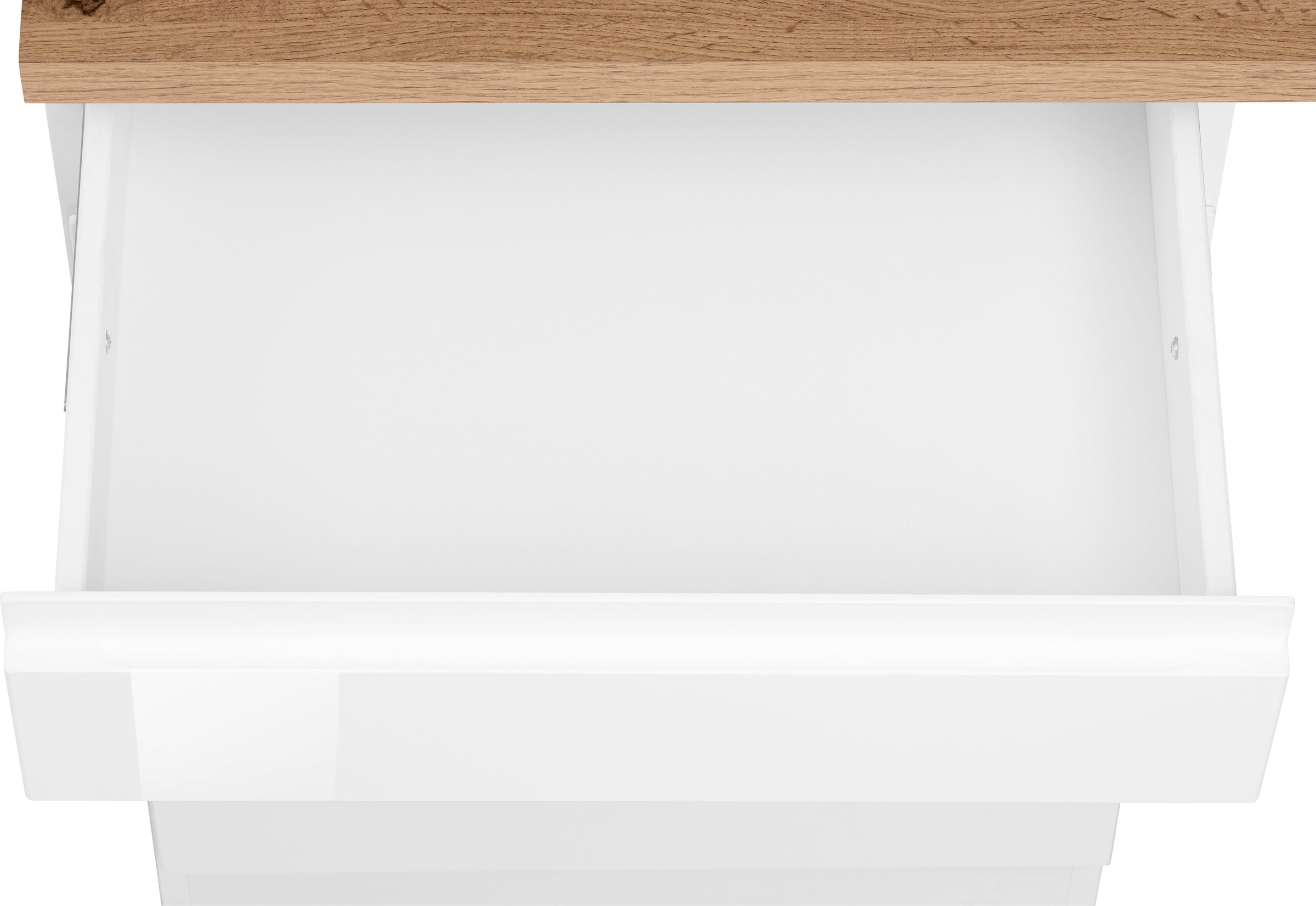 KOCHSTATION Küchenzeile »KS-Virginia,neu in verbesserter Ausführung« Arbeitsplatte 38 mm stark, Stauraum, Softclose,  Breite 330 cm, Soft-Close, ohne E-Geräte