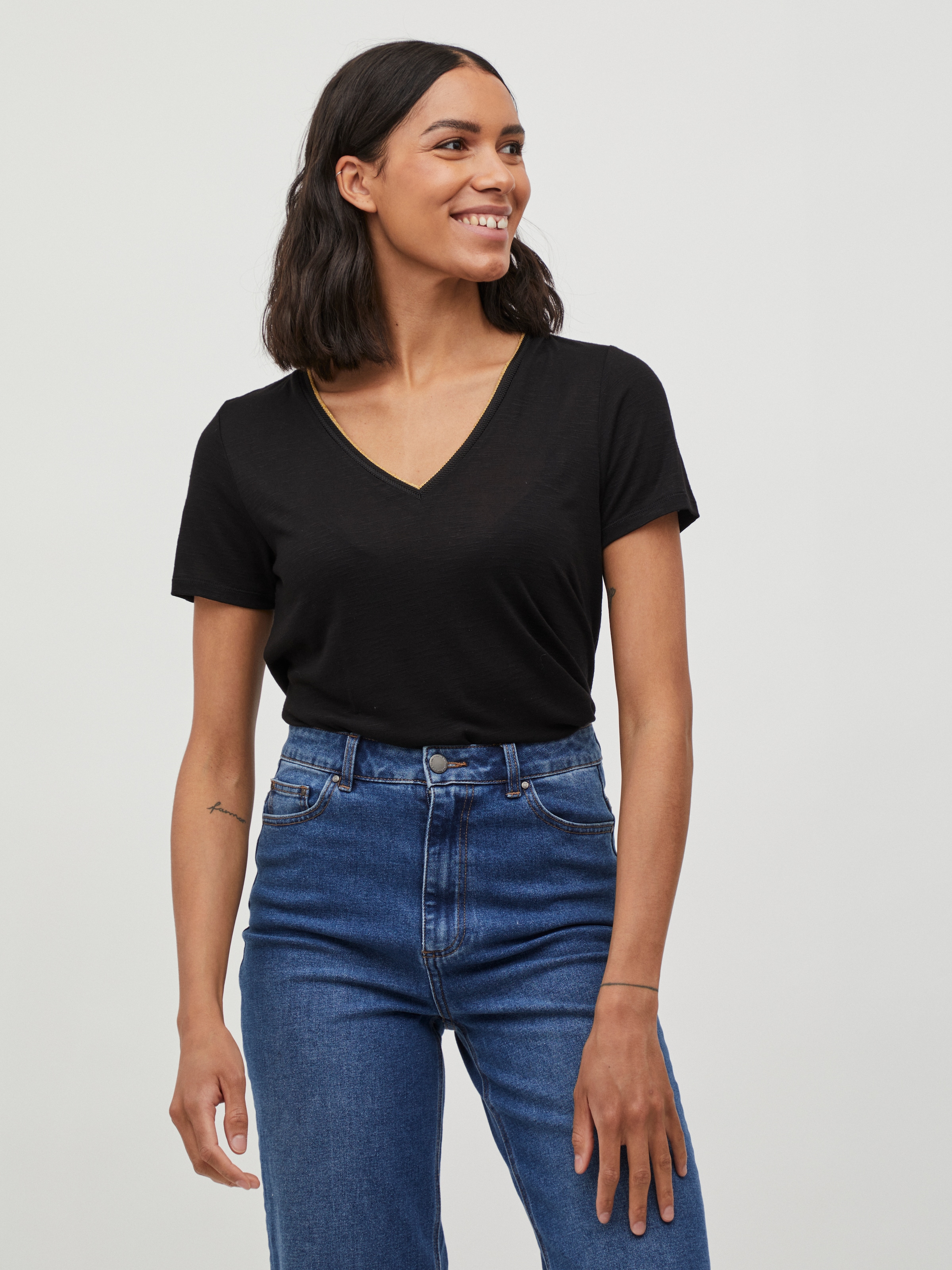 Image of Vila T-Shirt "VINOEL S/S TOP - NOOS" Viskosemischung, regular fit