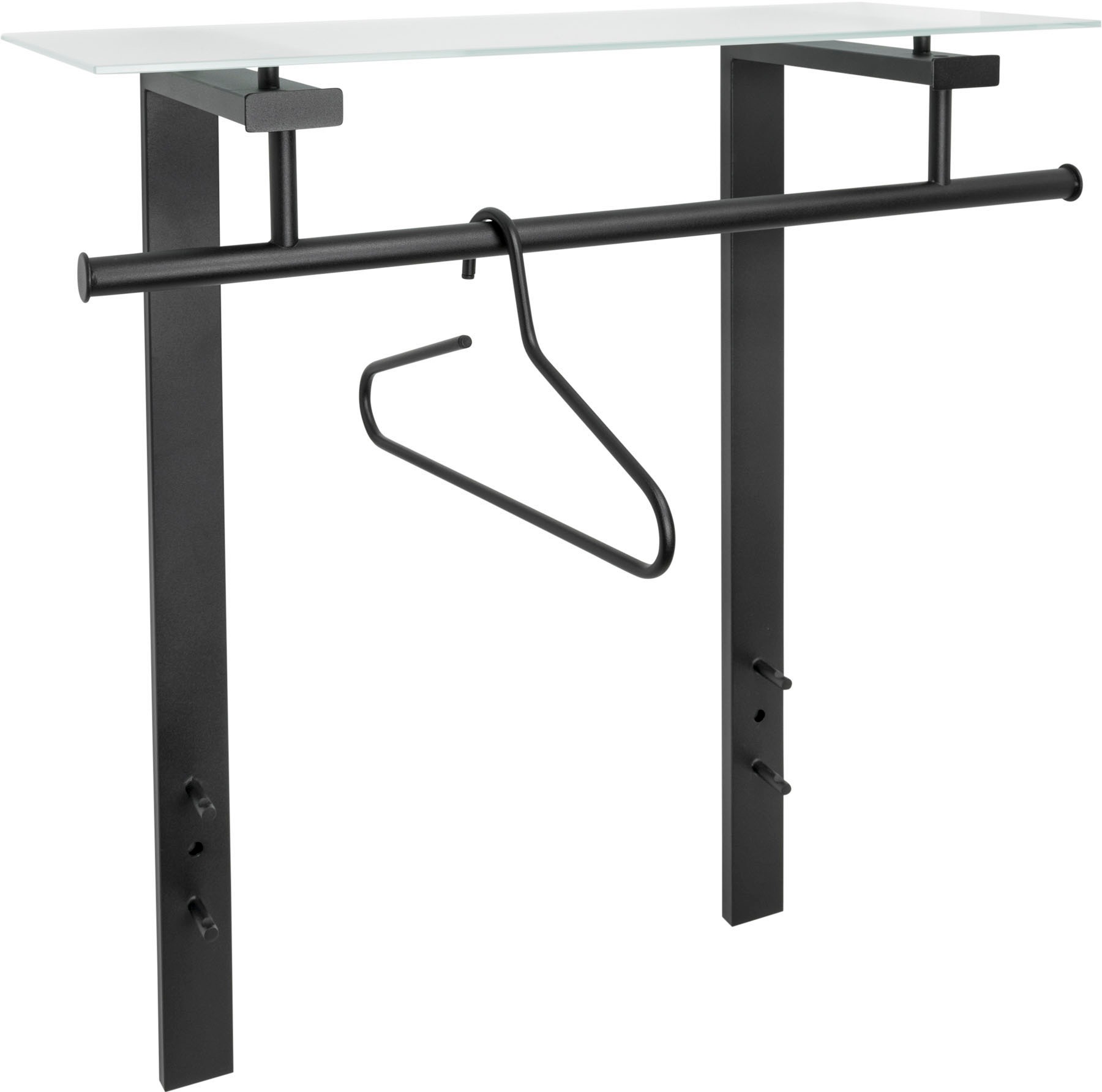 Spinder Design Barre de penderie »DUTCH« porte-manteau mural moderne en acier et verre