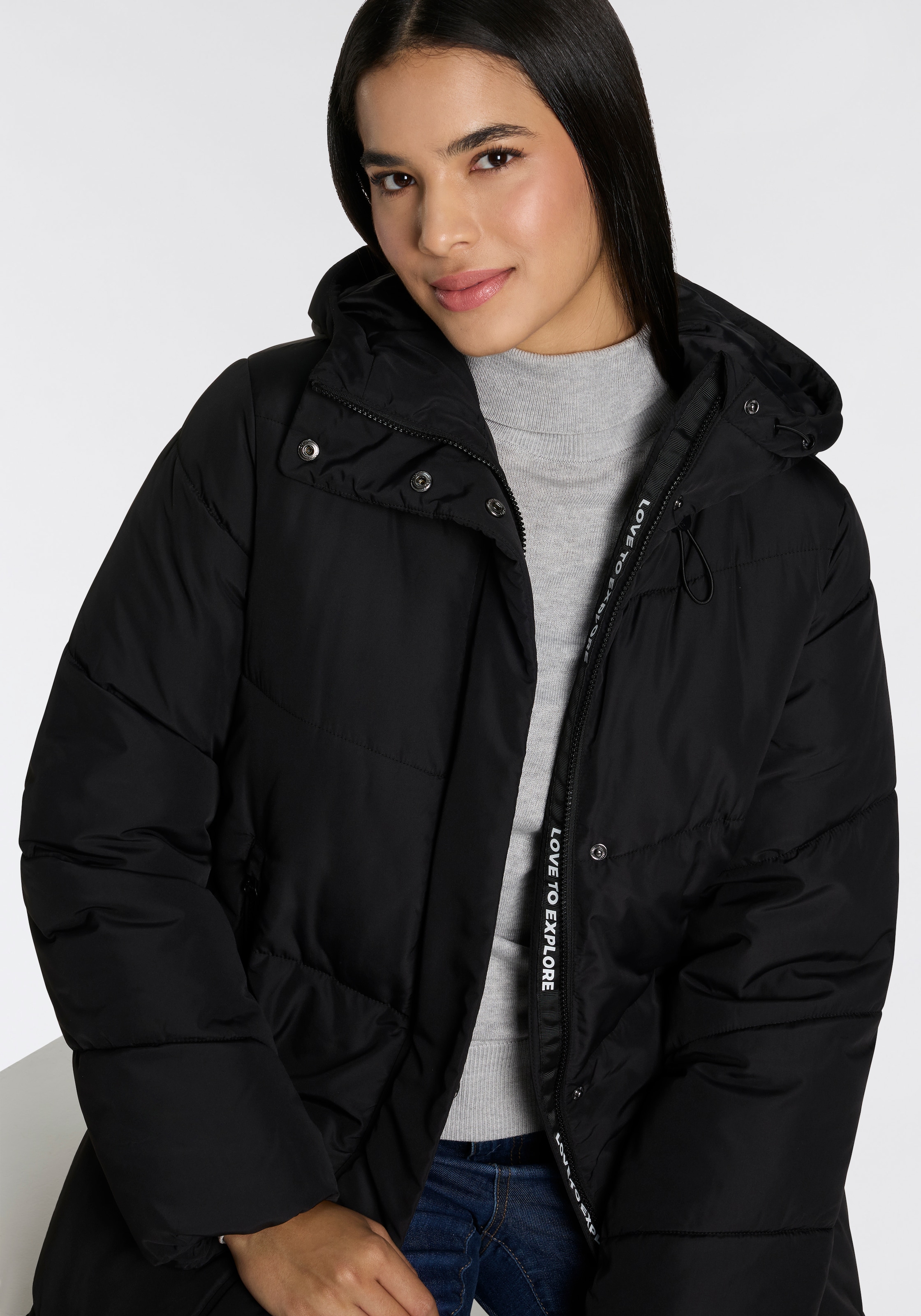 ONLY Manteau matelassé »ONLMEGAN LIFE LONG PUFFER COAT CS OTW« fermeture éclair dissimulée, poches zippées, coupe-vent