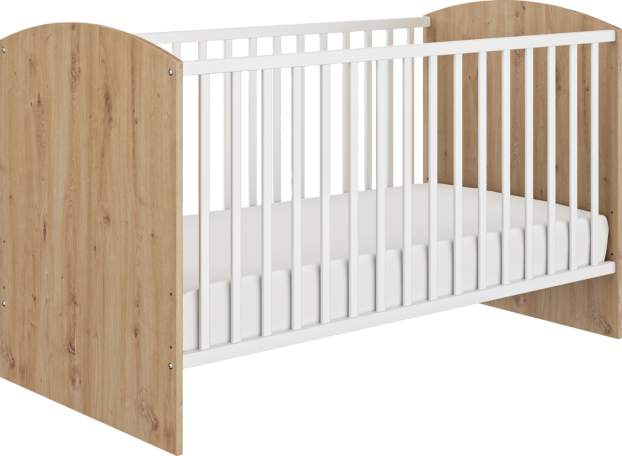 Babybett »ARTHUR«, Babybett 70x140 mit Lattenrost, in zwei Höhen verstellbar