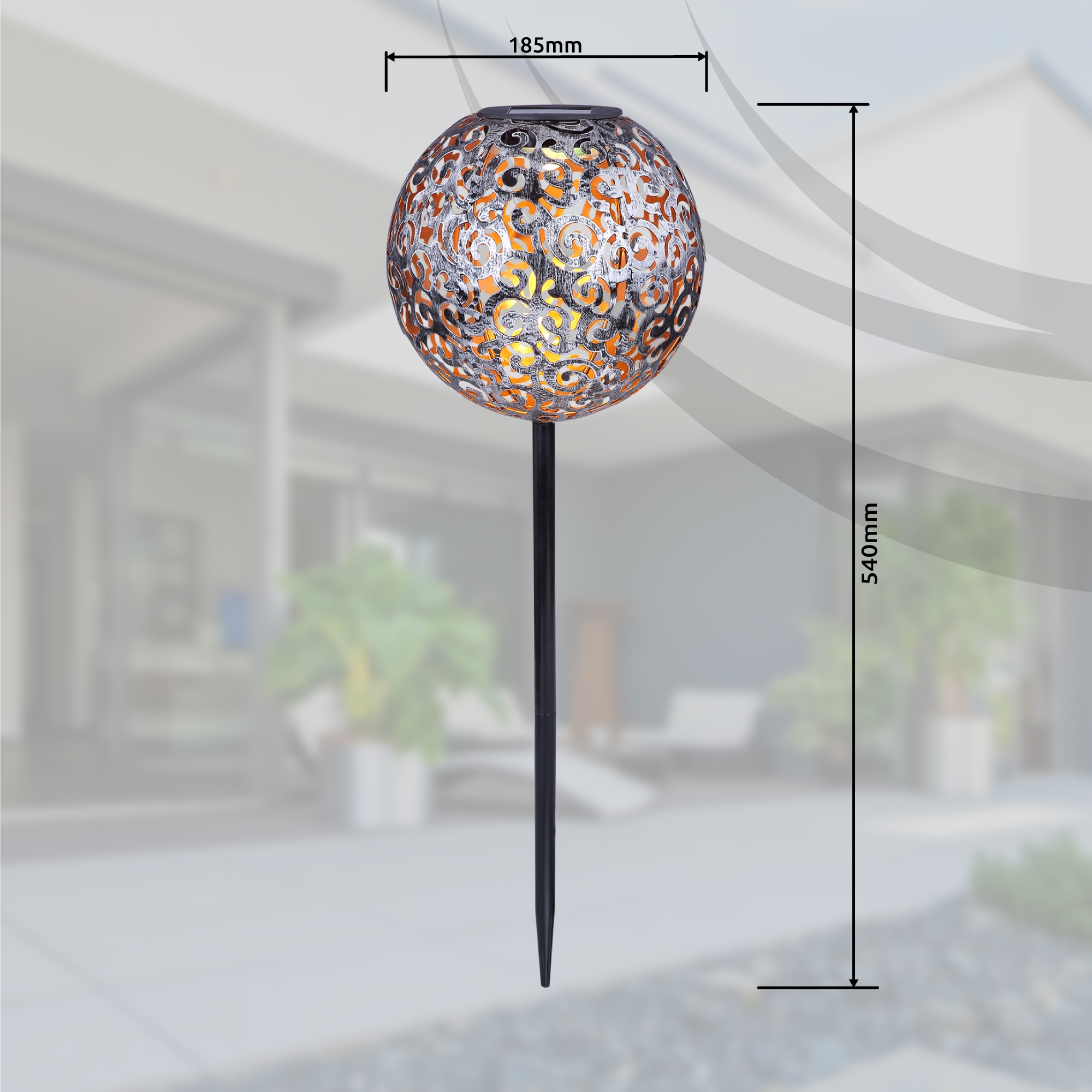 GLOBO LIGHTING Lampe solaire à LED »SOLAR« Module LED 1 cuis blanc chaud lampe solaire pour jardin, superbe effet lumineux, boule solaire avec piquet