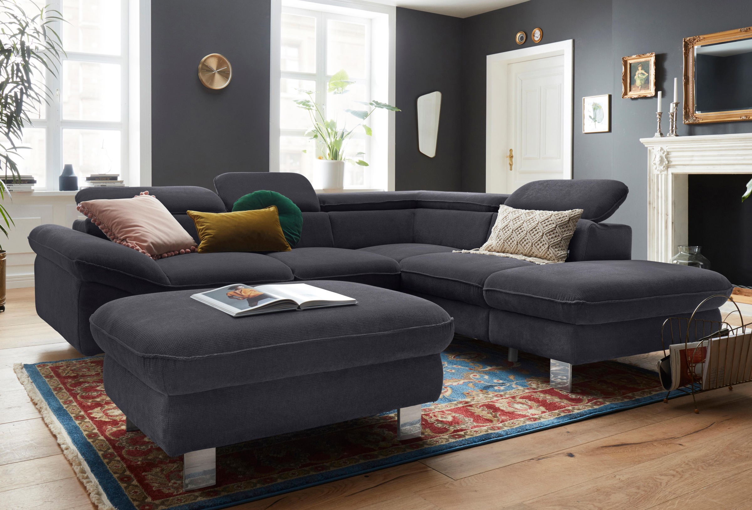 COTTA Canapé d'angle »Driver L-Form« mit Kopfteilverstellung, wahlweise mit Bettfunktion & Bettkasten