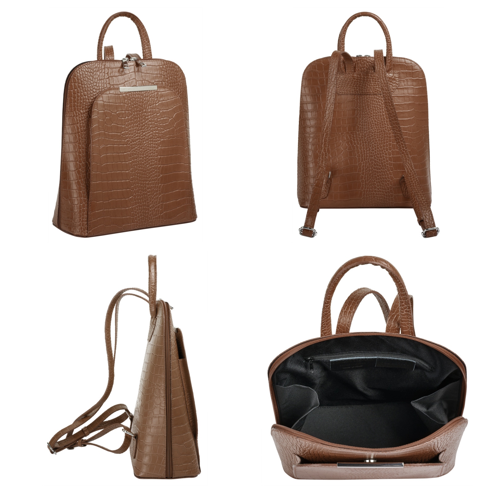 Cluty Cityrucksack, echt Leder, Made in Italy