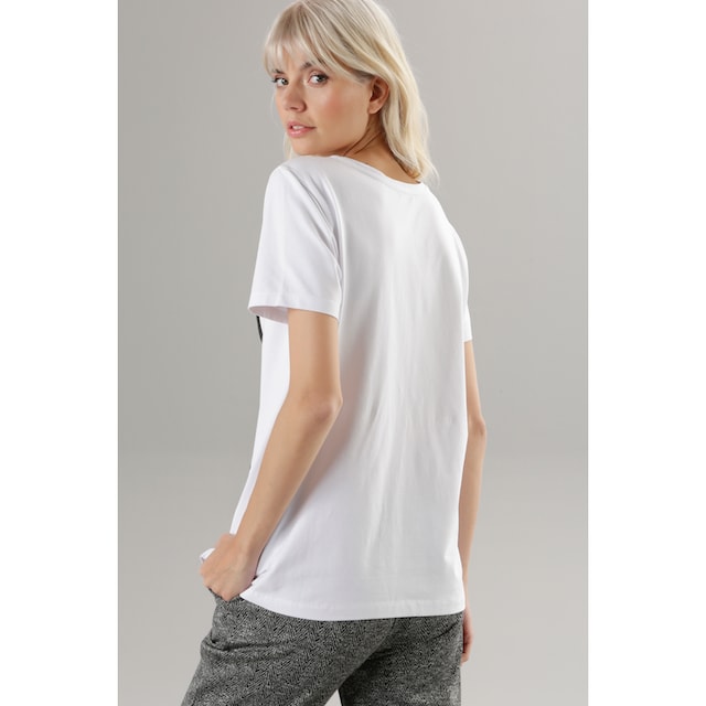 Aniston SELECTED T-Shirt, mit Strasssteinen verziert versandkostenfrei auf