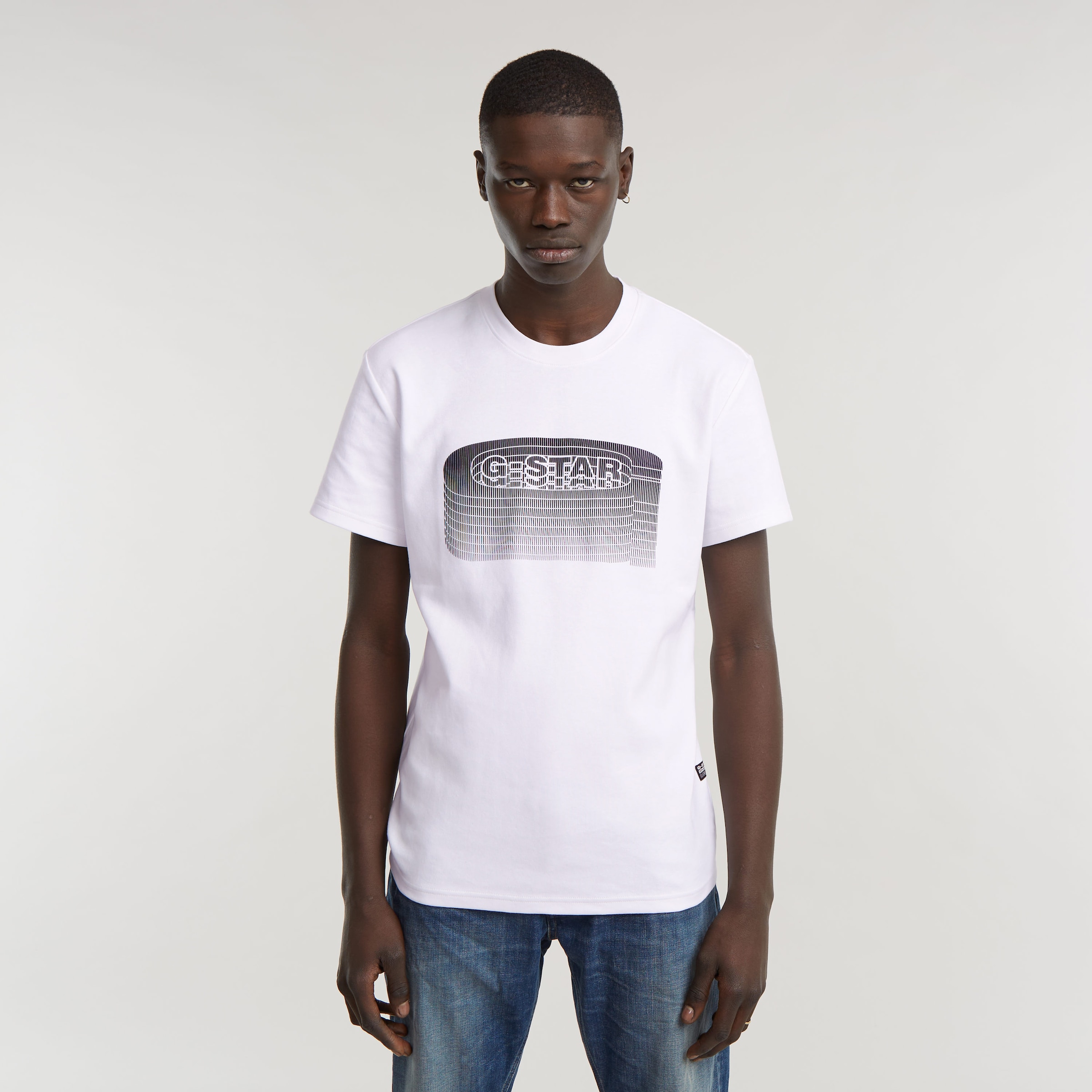 G-STAR Print-Shirt »Stacked Old Skool Logo R«