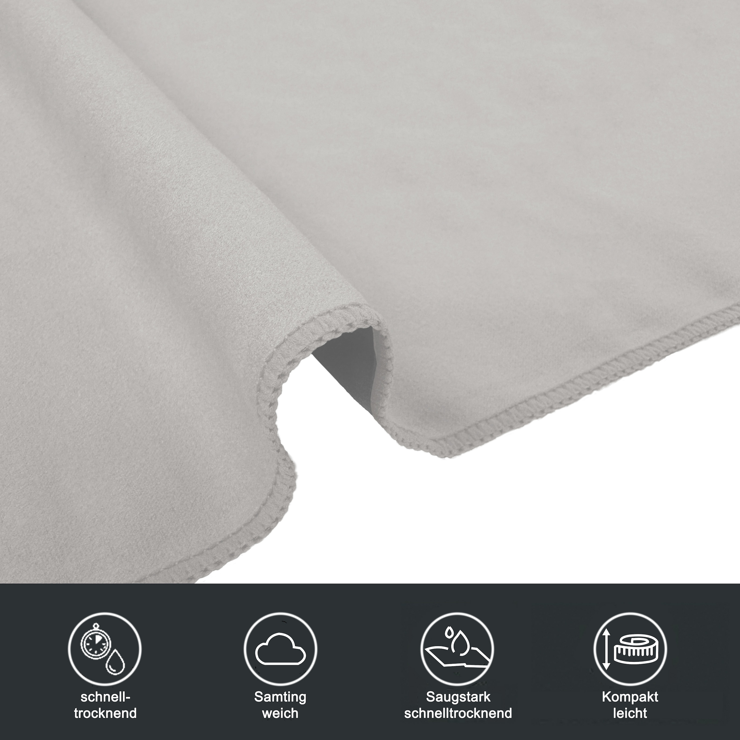 my home Handtücher »Xavi, 4 Teile, ideal als Sporthandtuch, Reisehandtuch, Strandtuch« diverse Grössen, sehr leicht, kompakt, schnelltrocknend, Mikrofaser