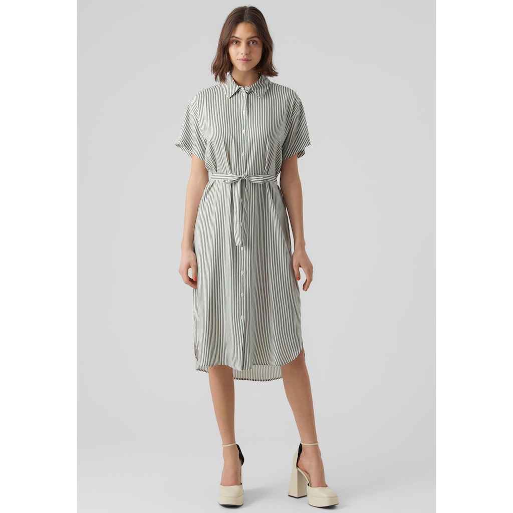 Vero Moda Hemdblusenkleid »VMBUMPY SS CALF SHIRT DRESS NOOS«