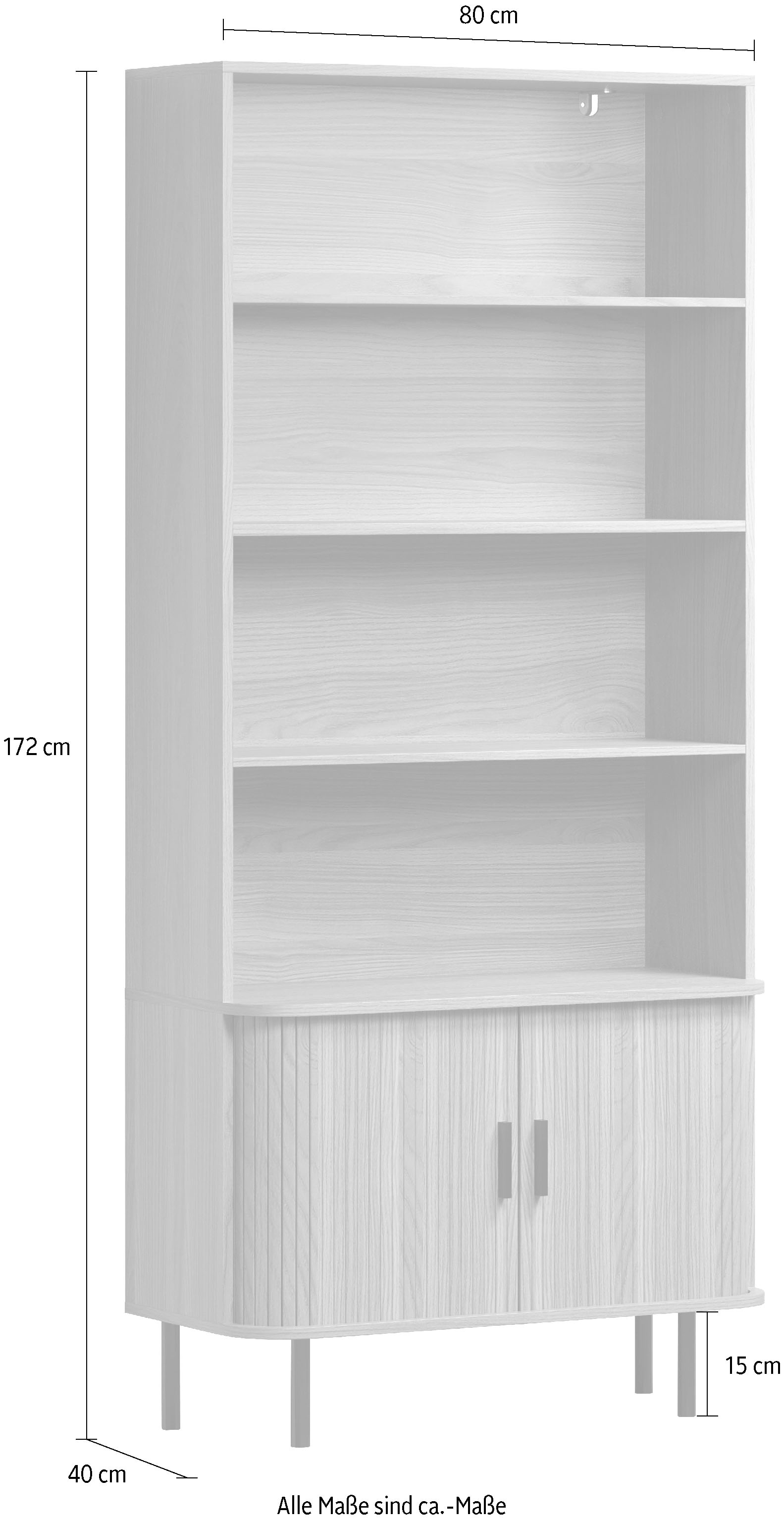 Home affaire Étagère à livres »Ronda« 1 cuis tlg. Standregal mit Schiebetüren - Masse (B/T/H) 80/40/172 cm