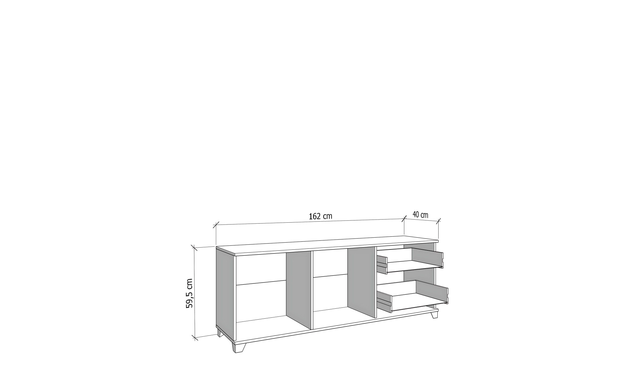 INOSIGN TV-Board »Burgundy Lowboard, TV-Schrank, TV-Ständer, Hochglanzfronten« Hochglanzfronten und eine Innenausstattung in Flagstaff Eiche