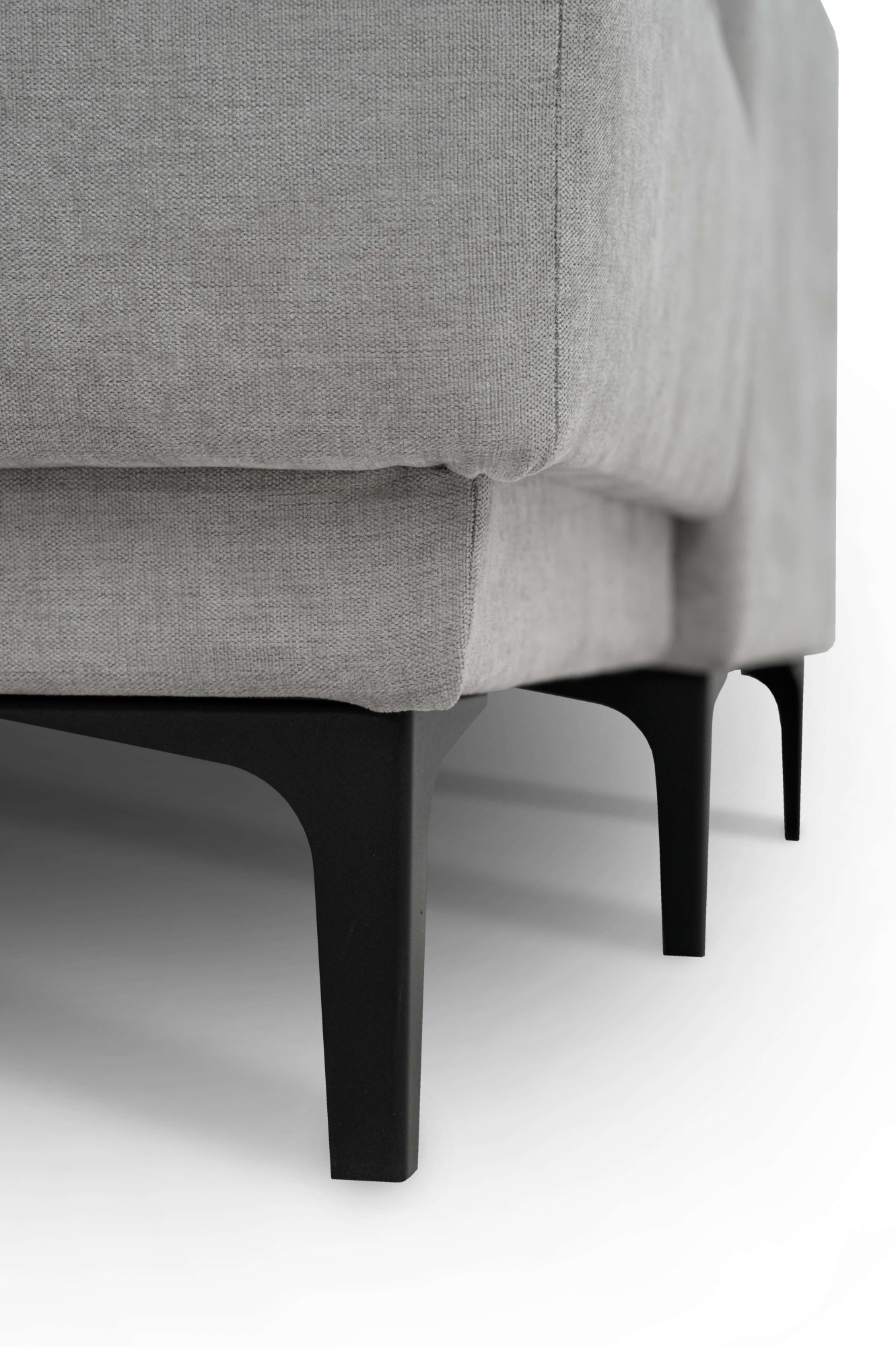 PLACES OF STYLE Wohnlandschaft »XXL Sofa Oland, Struktur, Flachgewebe, Luxus-Microfaser, Boucle« U-Form, 345 cm, Wellenunterfederung, Skandi-Design, Metallfüsse