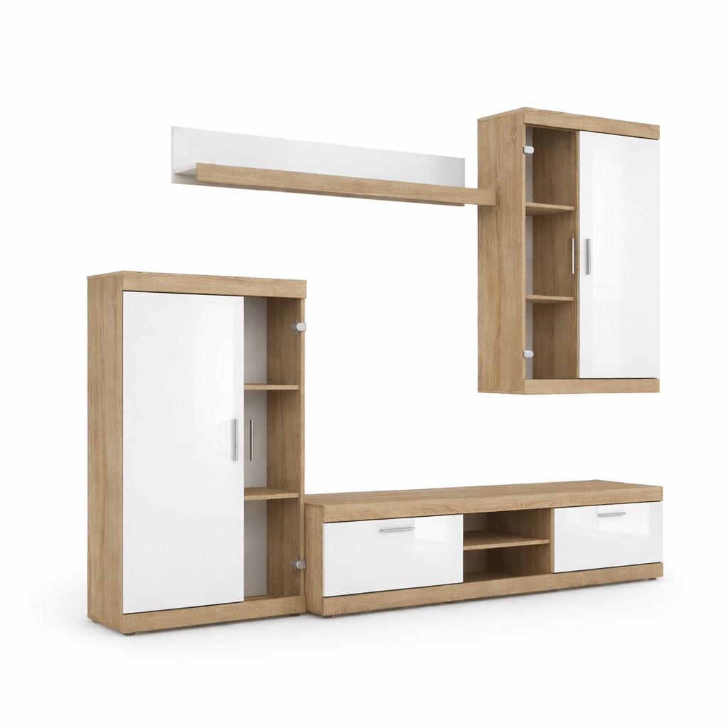 GOODproduct Wohnwand »Cleo 2, Anbauwand, Wohnkombination, Wohnzimmer-Set« 4 Stk. tlg.