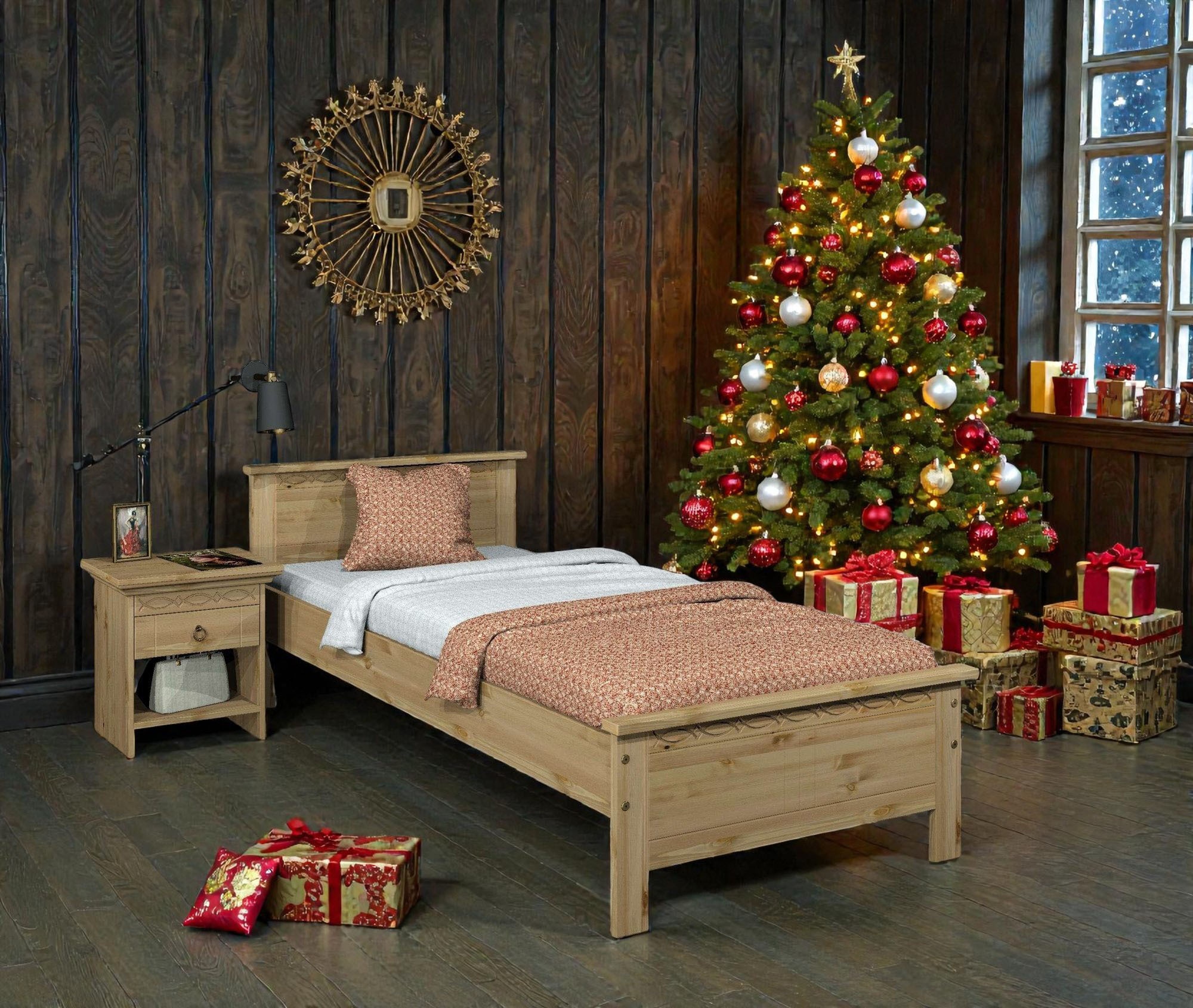 GOODproduct Massivholzbett »Indra, TOPSELLER, Landhausstil, edles Design,zertifiziertes Massivholz« Breite/Belastbarkeit 180cm/220 KG, 140cm/180 KG, 90cm/120 KG,  mit Kopfteil, mit dekorativen Fräsungen, aus Kiefer