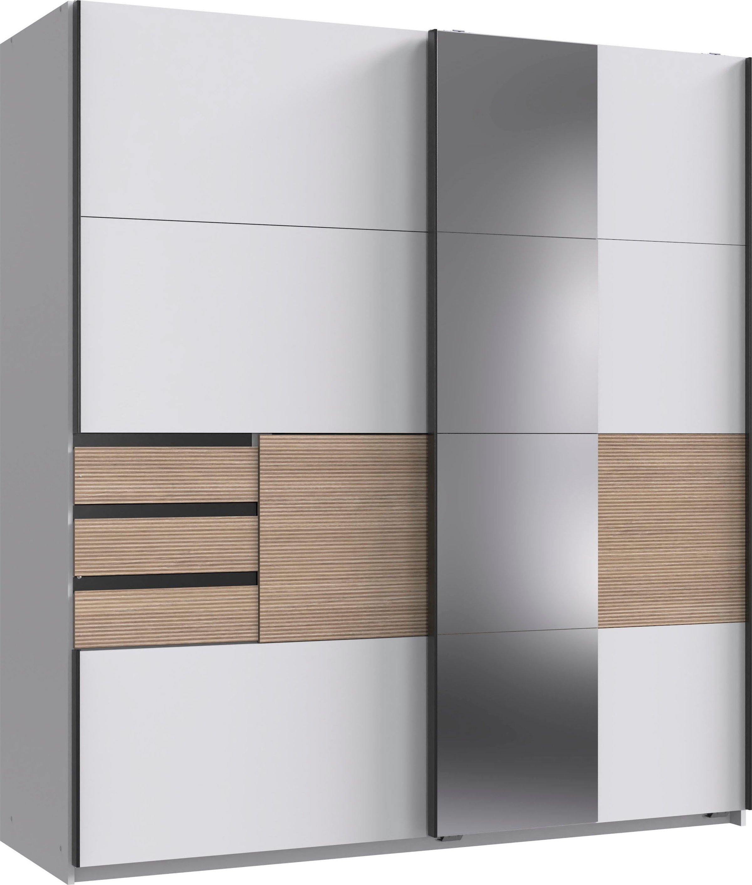 Image of Wimex Schwebetürenschrank "Bremen in der Breite 180cm, wahlweise mit Spiegel" mit moderner Multiplex Optik, inkl. Schubladen