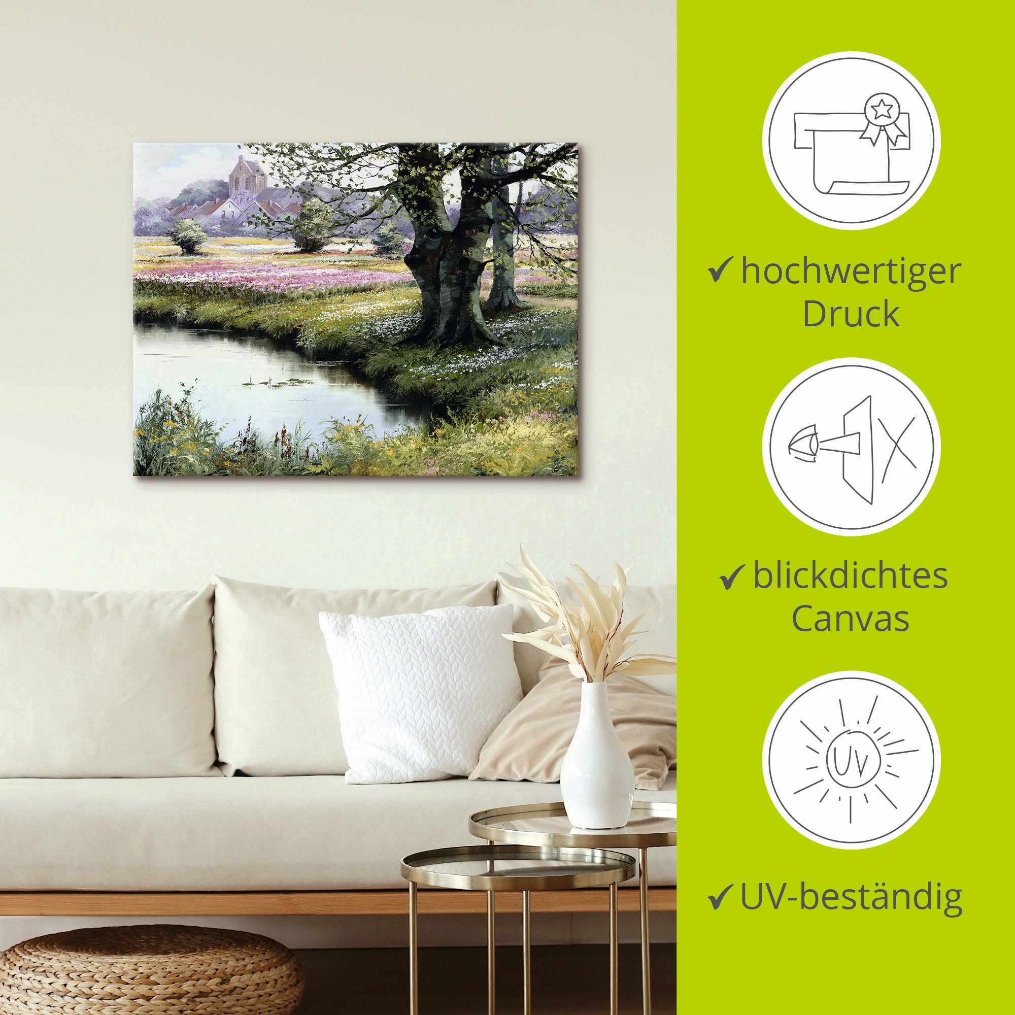 Artland Tableau sur toile »Das Dorf« 1 cuis tlg. auf Holzrahmen gespannt