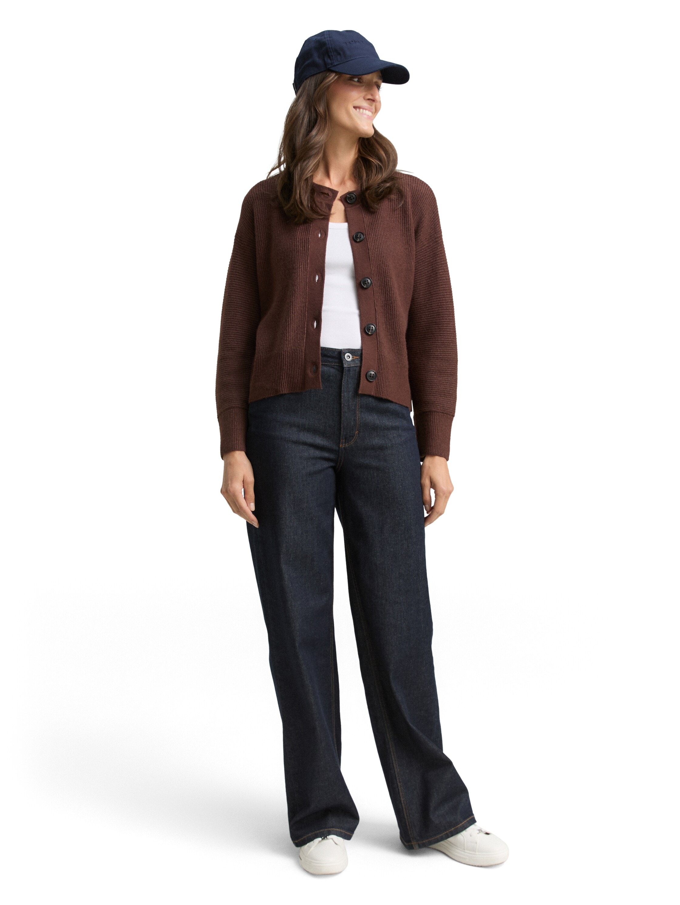 TOM TAILOR Strickjacke mit Rippbündchen