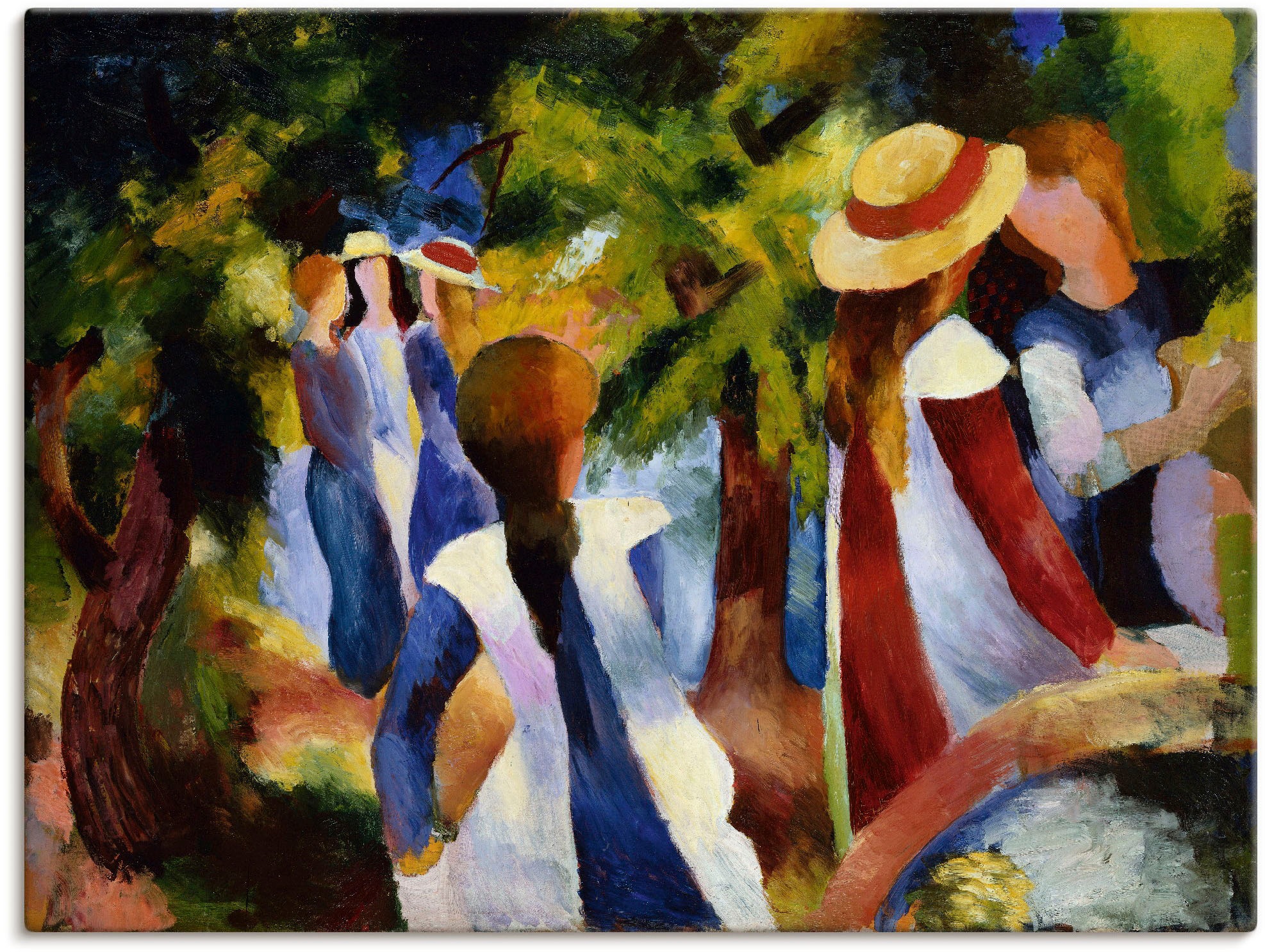 Image of Artland Wandbild »Mädchen unter Bäumen. 1914«, Gruppen & Familien, (1 St.), in vielen Grössen & Produktarten -Leinwandbild, Poster, Wandaufkleber / Wandtattoo auch für Badezimmer geeignet bei Ackermann Versand Schweiz