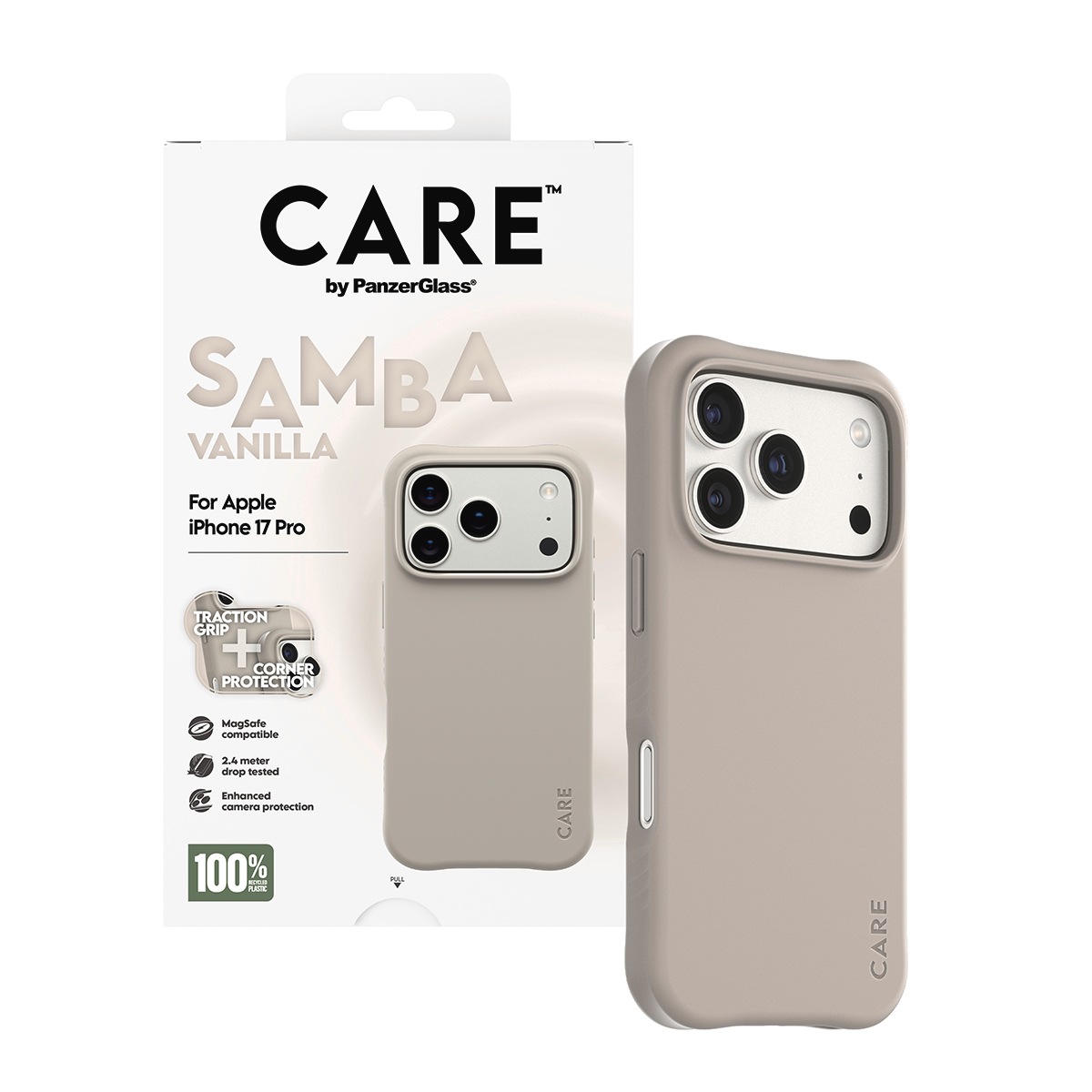 CARE by PanzerGlass Handyhülle »Samba MagSafe Case für Apple iPhone 17 Pro« Apple iPhone 17 Pro Backcover, Schutzhülle, Handyschutzhülle, Case, Schutzcase, stossfest