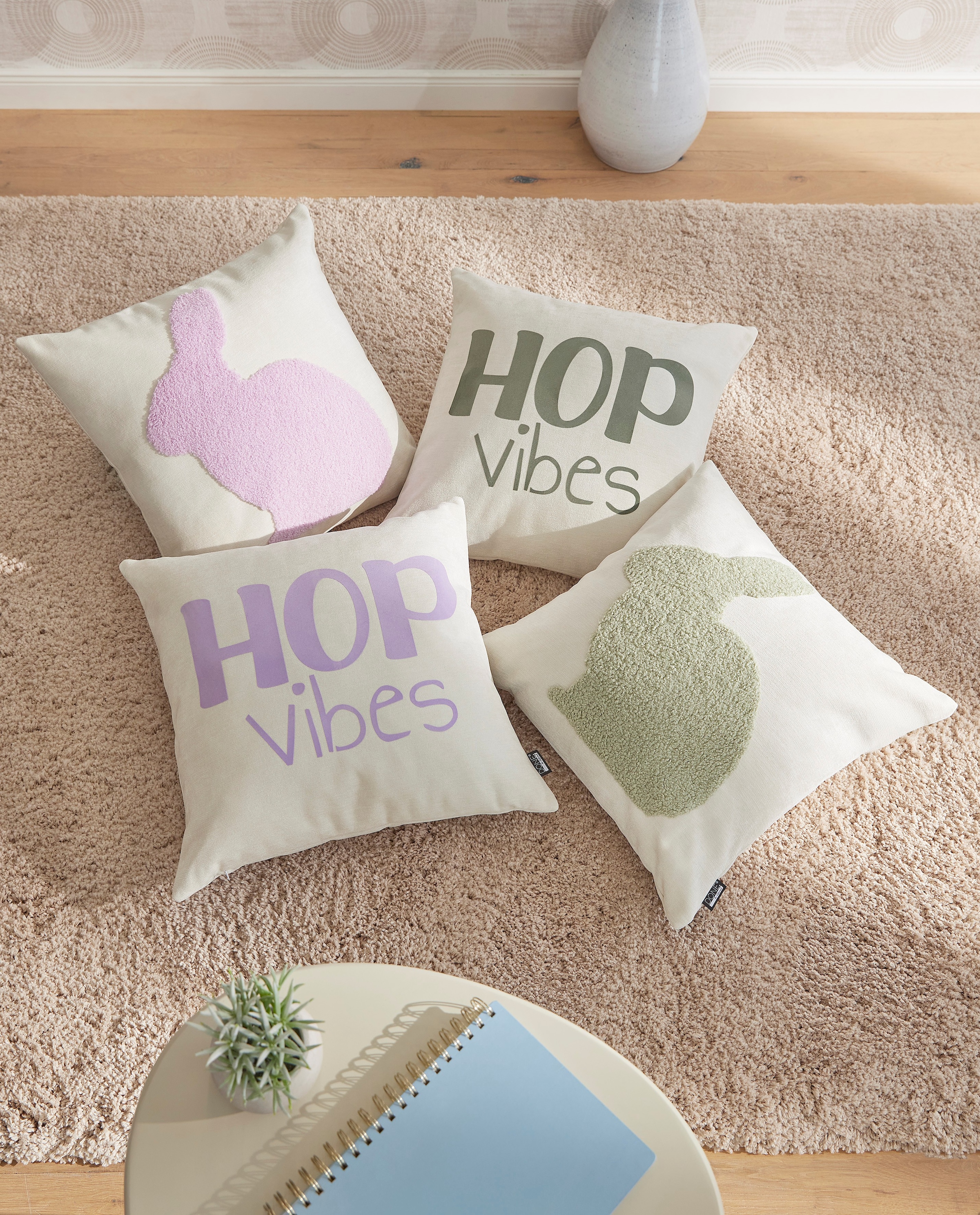 done.® Coussin décoratif »HOB VIBES« Weicher Chenille-Stoff
Kuschelige Beflockung