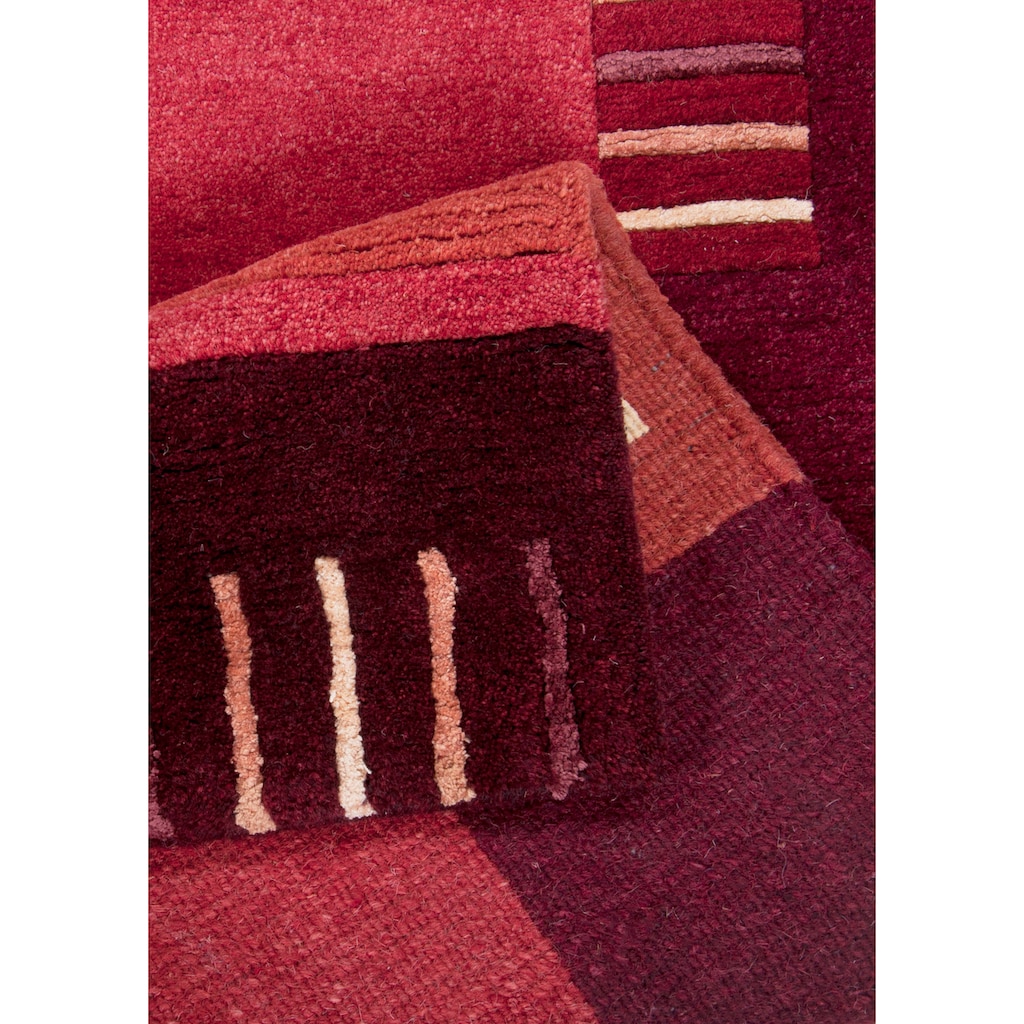 THEKO Wollteppich »Kailash 110«, rechteckig, reine Wolle, handgeknüpft, mit Bordüre