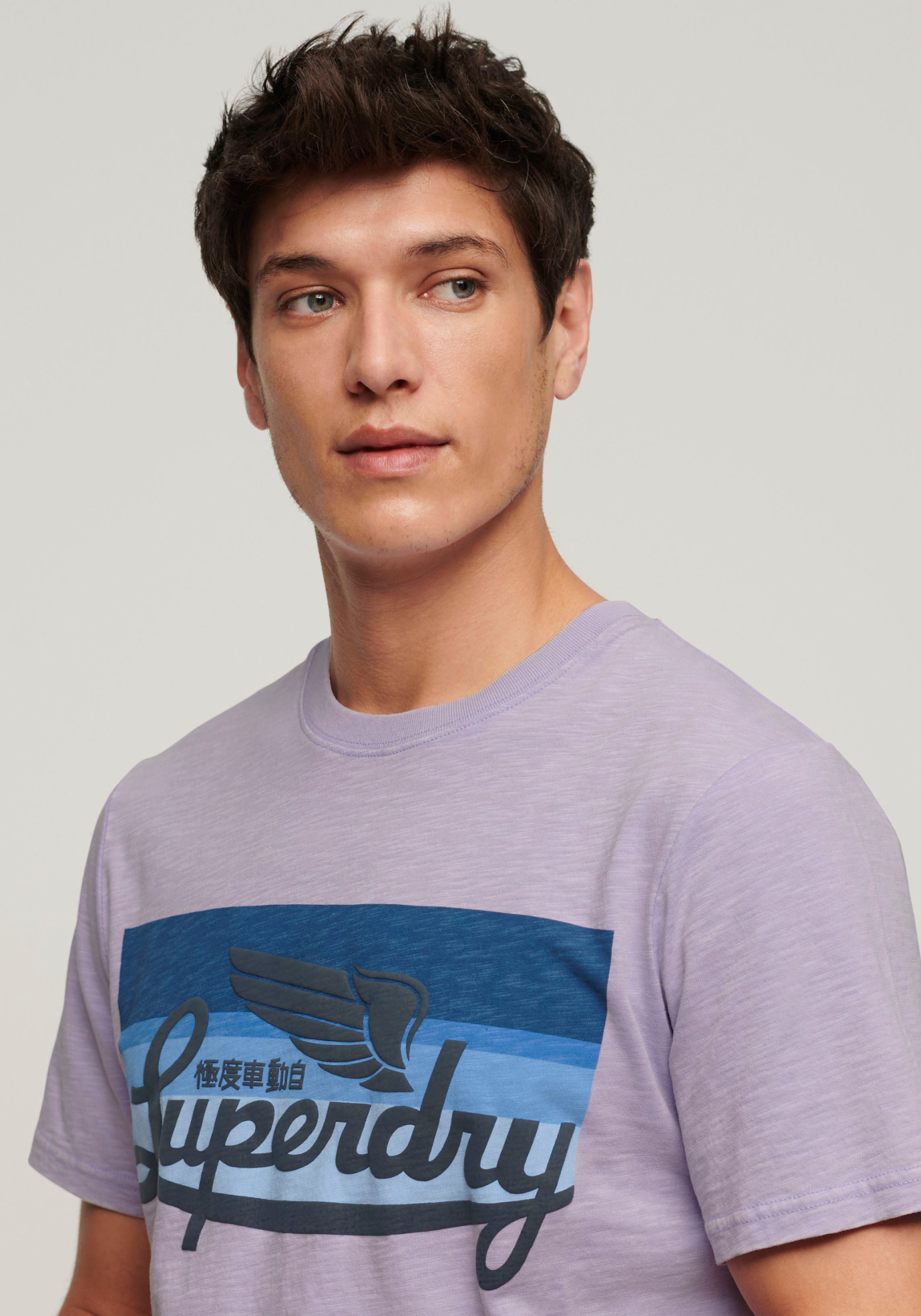 Superdry Print-Shirt »SD-CALI STRIPED LOGO T SHIRT«
