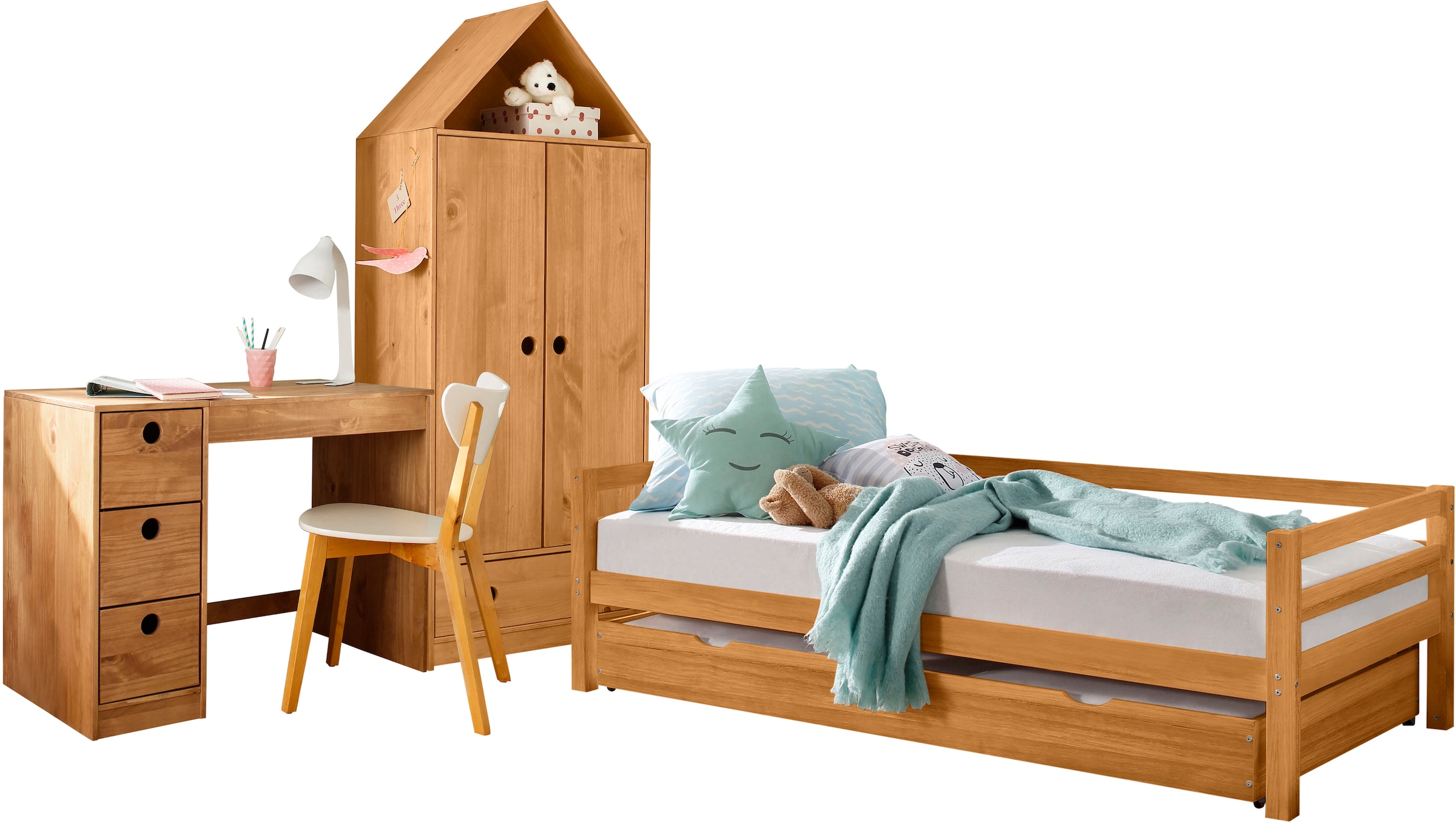 Lüttenhütt Daybett »Alpi«, mit Schubkasten aus Kiefernholz, Aussenbreite 103 cm, Kinderbett