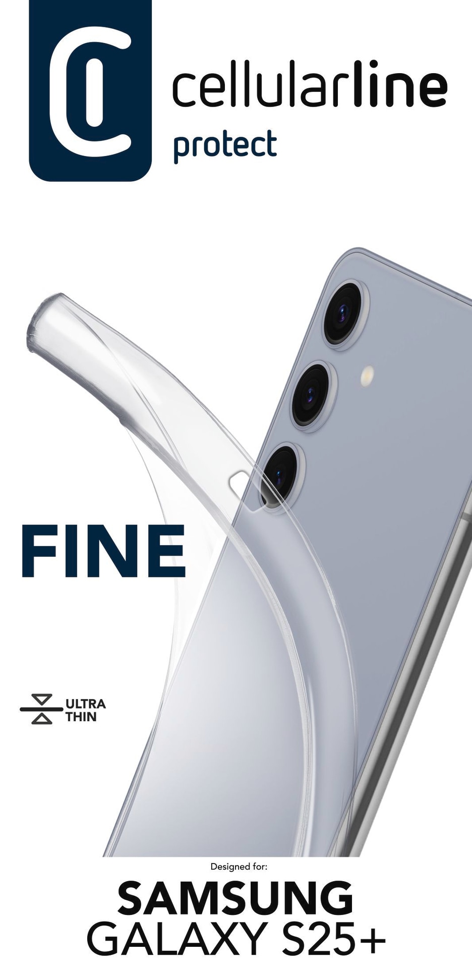Cellularline Handyhülle »Fine Case für Samsung Galaxy S25+«, Backcover, Schutzhülle, Handyschutzhülle, Case, Schutzcase, stossfest