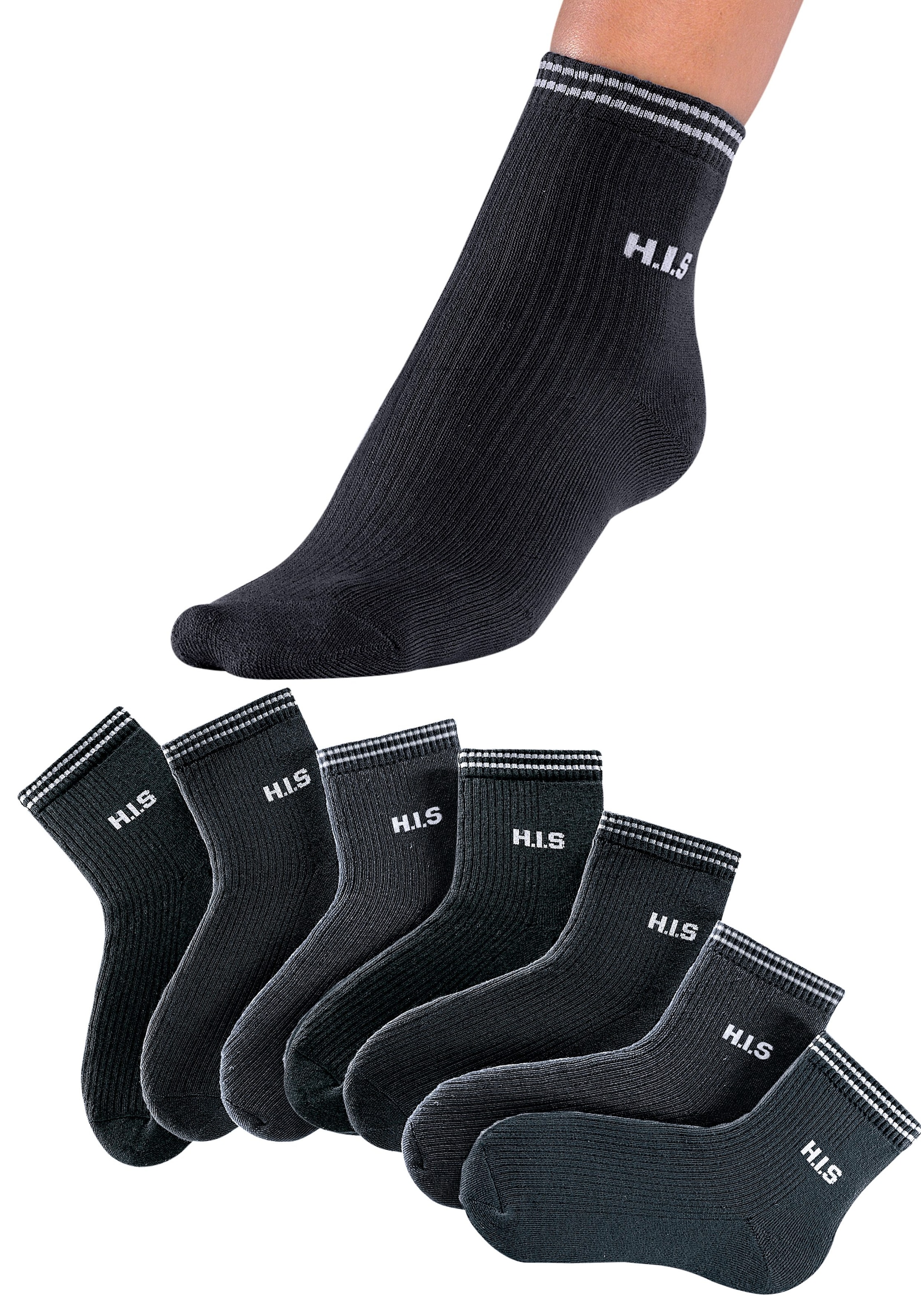 H.I.S Kurzsocken, (Packung, 7 Paar), mit Vollfrottee