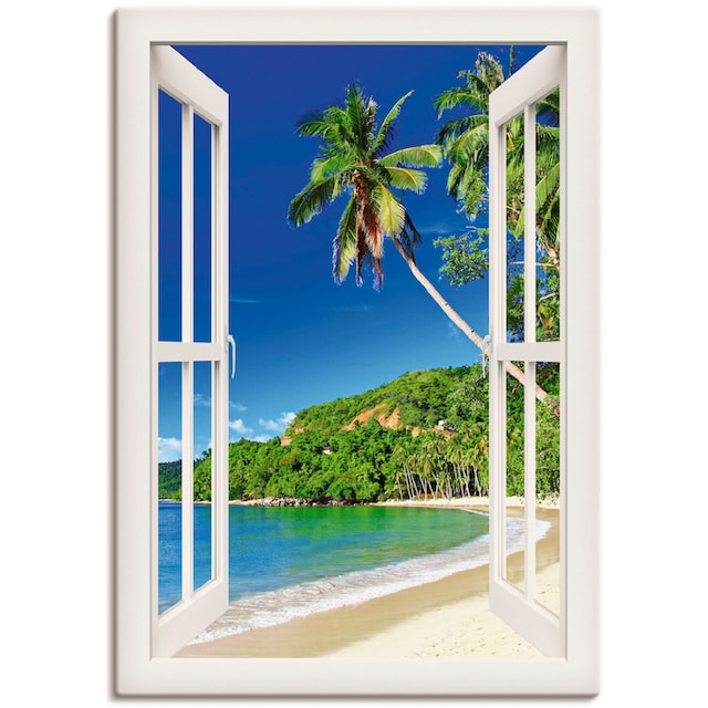 Artland Wandbild »Fensterblick Paradies«, Fensterblick, (1 St.), als Alubild,  Leinwandbild, Wandaufkleber oder Poster in versch. Grössen jetzt kaufen