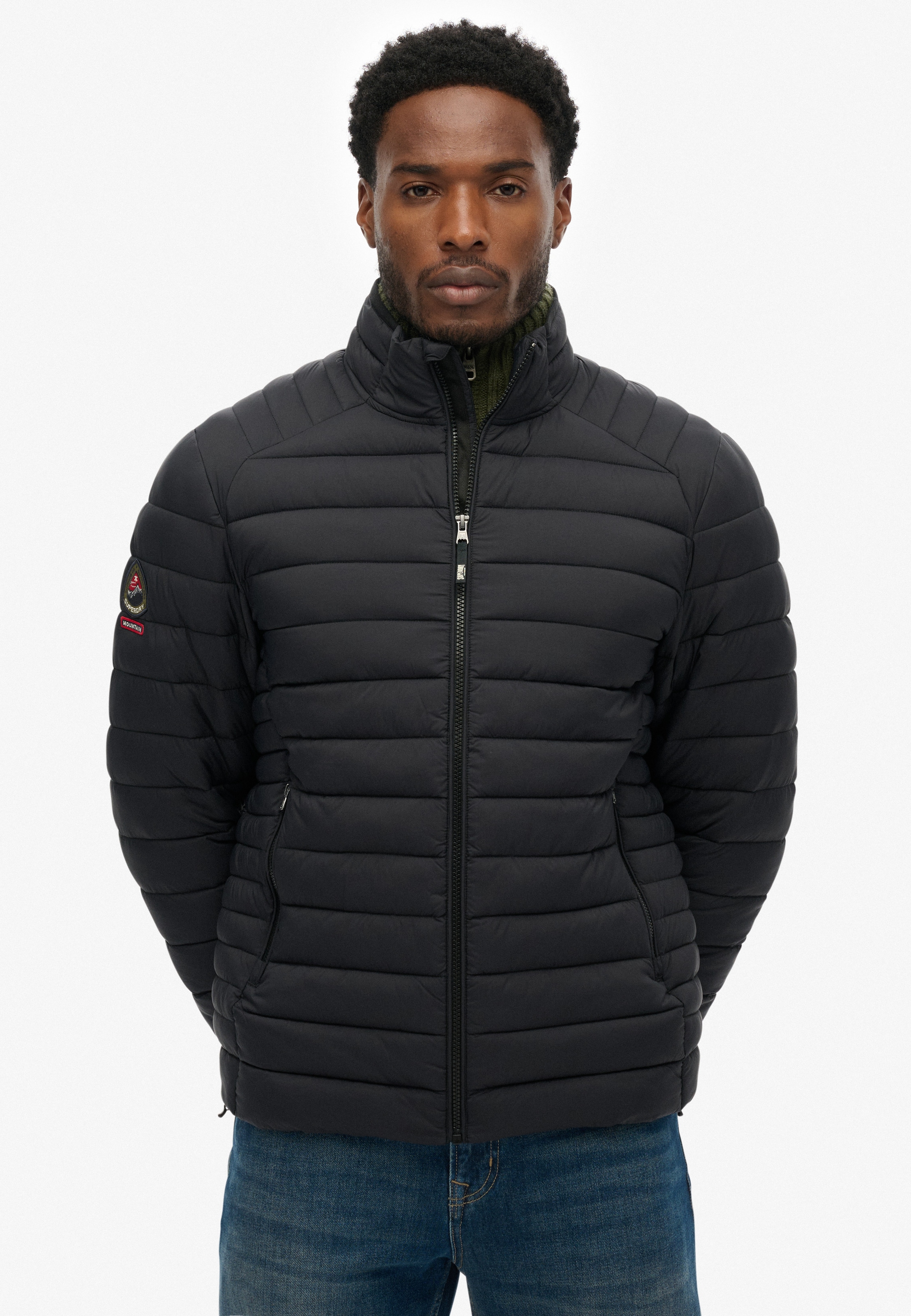 Image of Superdry Steppjacke "FUJI LITE PADDED JACKET" ohne Kapuze mit Obermaterial aus Nylon, Regular Fit, in normaler Länge