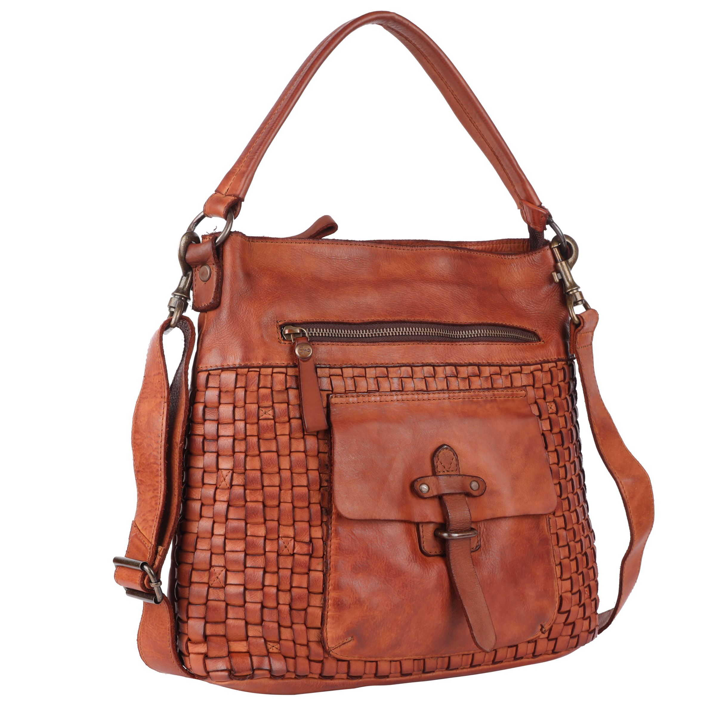 HARBOUR 2nd Handtasche »Iris« Damen Umhängetasche, Schultertasche, Tragetasche in Flechtoptik