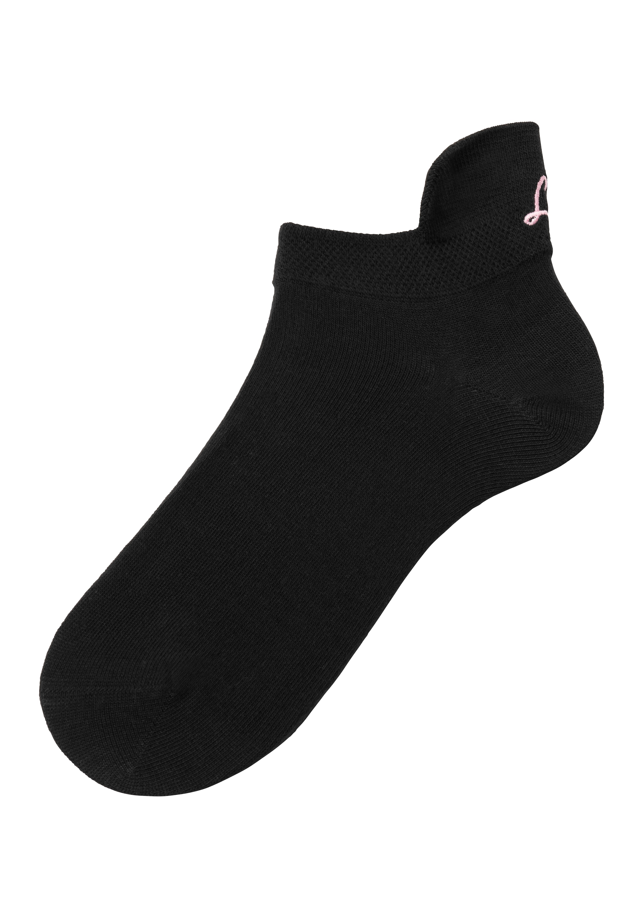 LASCANA Sneakersocken, (Box, 7 Paar, Box), mit kleiner Stickerei