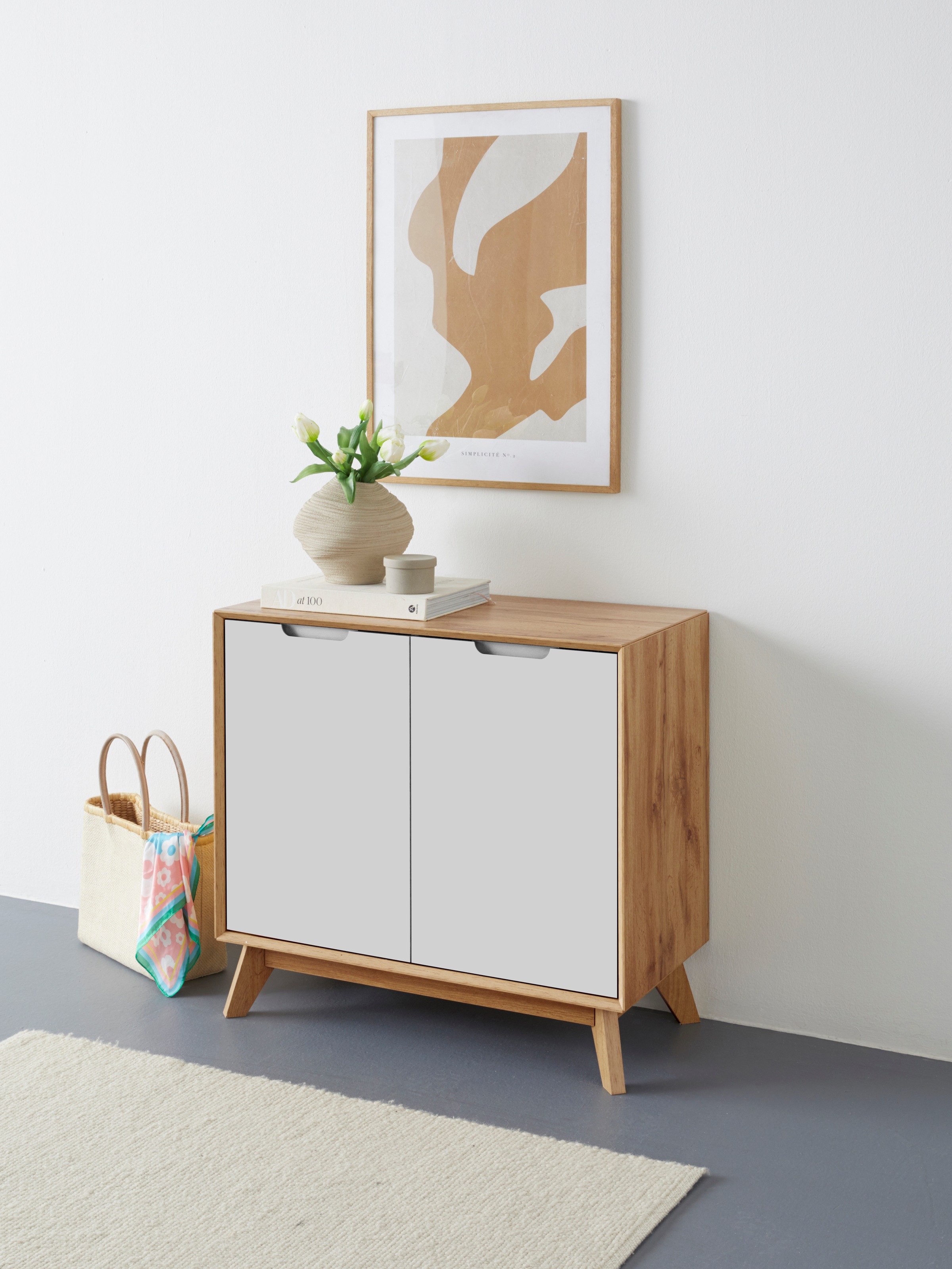 Image of GOODproduct Sideboard "Pandrup" Kommode mit 2 Türen und 2 verstellbare Einlegeböden, B:80 cm, H:75 cm