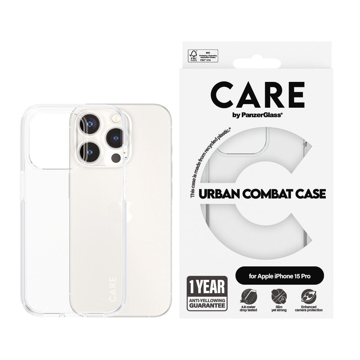 Image of CARE by PanzerGlass Handyhülle "Urban Combat Case für Apple iPhone 15 Pro" Backcover, Schutzhülle, Handyschutzhülle, Case, Schutzcase, stossfest