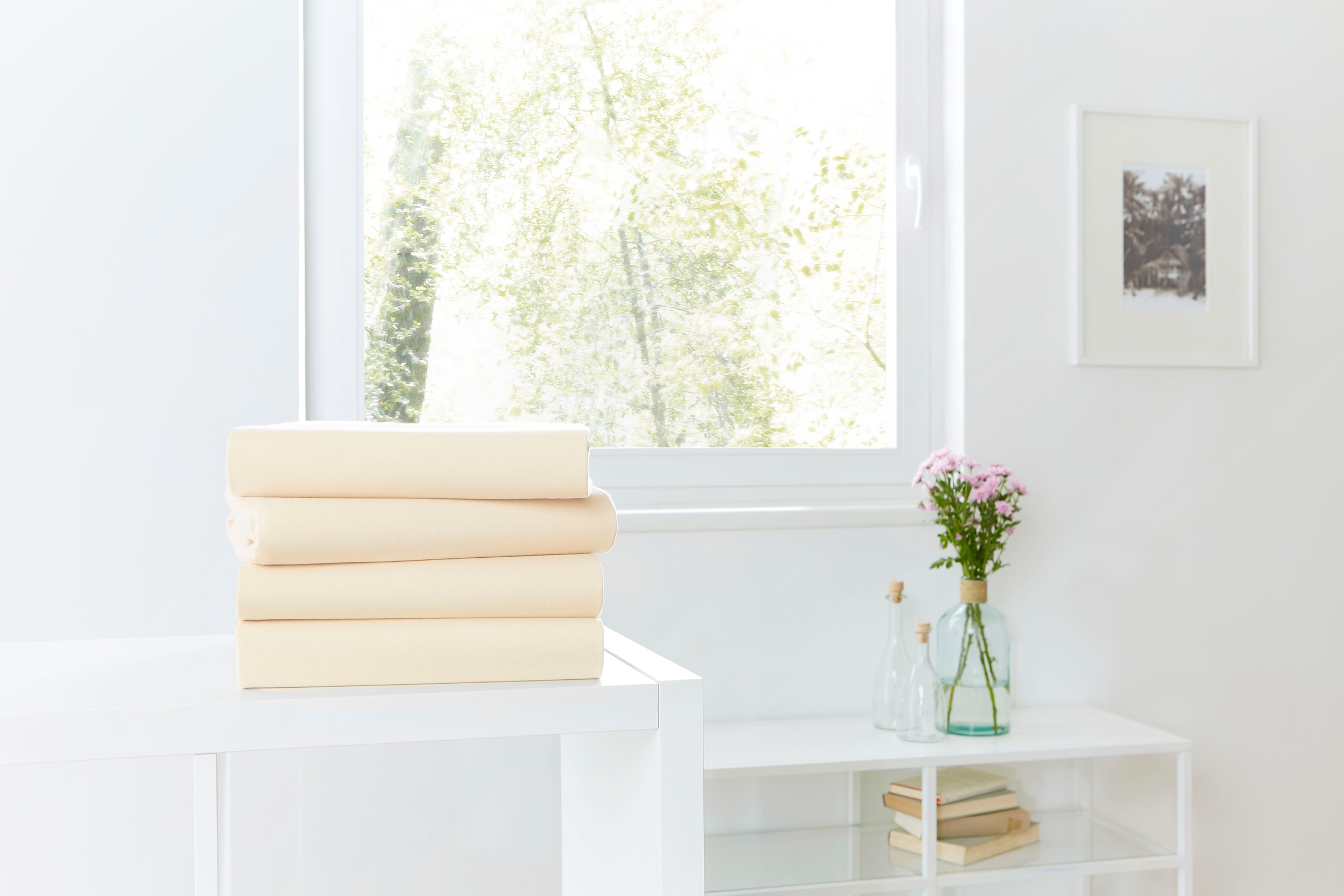 Primera Spannbettlaken »Mako-Feinjersey Spannbetttuch« Geeignet für Standardmatratzen bis 22 cm, 100% Baumwolle