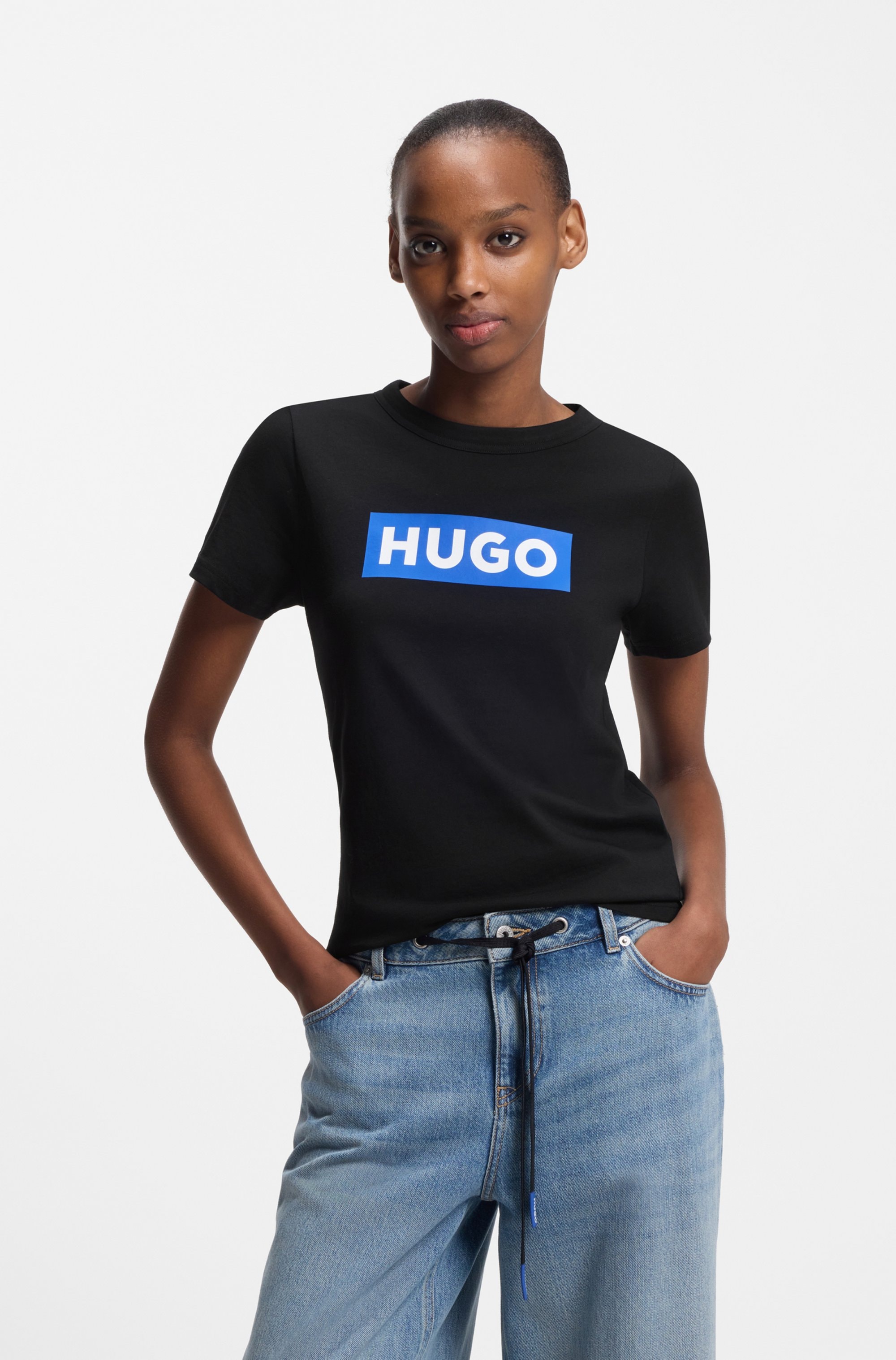 HUGO Blue T-shirt »Classic Tee« mit Rundhals, Logodruck