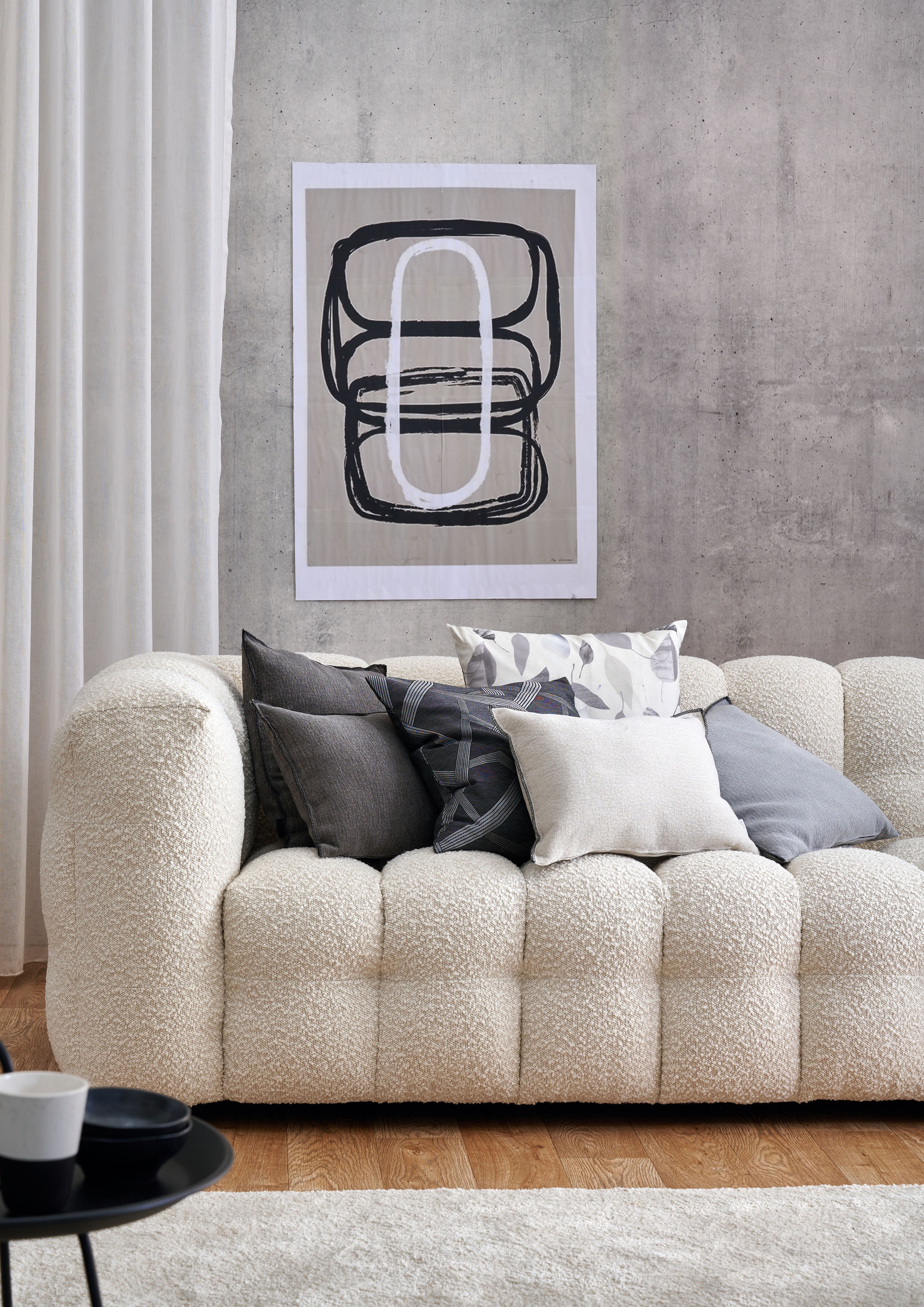 APELT Coussin décoratif »Stone« avec bord festonné