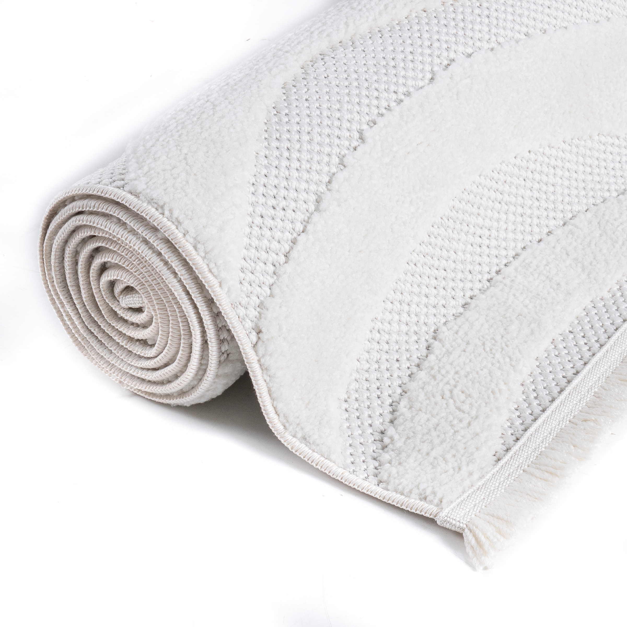GOODproduct Teppich »Samelia mit Fransen, Wellendesign, Balkon, Camping« rechteckig 6 mm Höhe Hoch-Tief-Struktur, In- und Outdoor geeignet für Küche oder Esszimmer