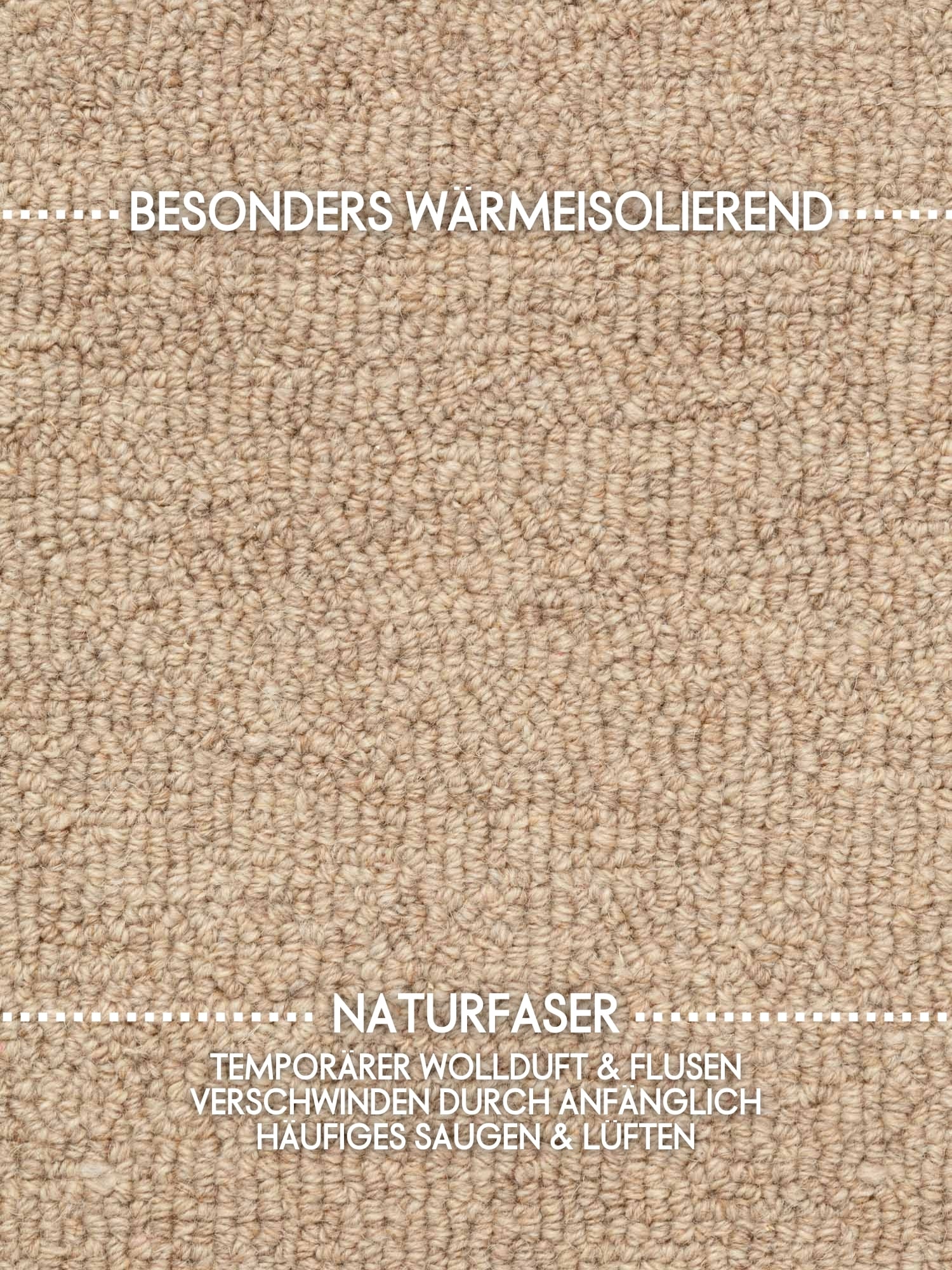 ELLE DECORATION Wollteppich »Knots« rund 13 mm Höhe Handtuft, Wolle, Rund, Feines Bouclé, Wohnzimmer, Schlafzimmer, Natur