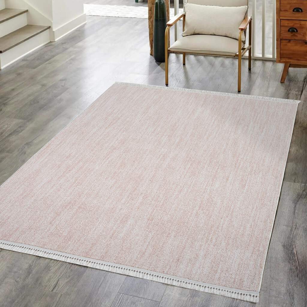 Image of Carpet City Teppich "CLASICO 0052" rechteckig 11 mm Höhe Läufer, Kurzflor, Hochtief-Muster, Boho, Fransen, Wohnzimmer